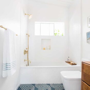 Emily Henderson Guest Bathroom Redesign Reveal After Photos Tile Mid Century-273