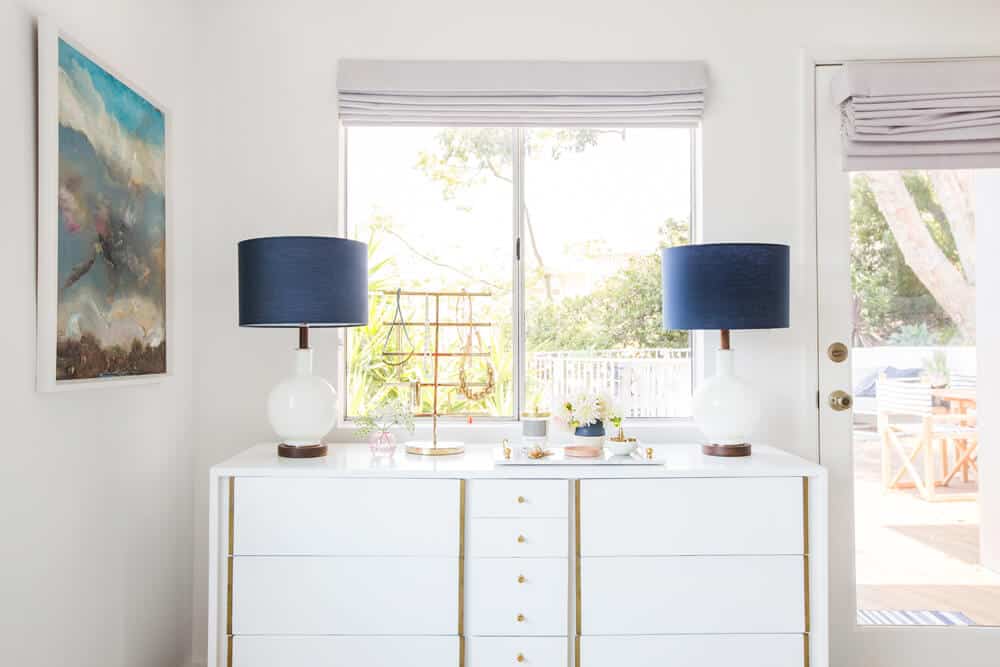 Master Bedroom Reveal Emily Henderson Design White Pink Blue and Gold-209