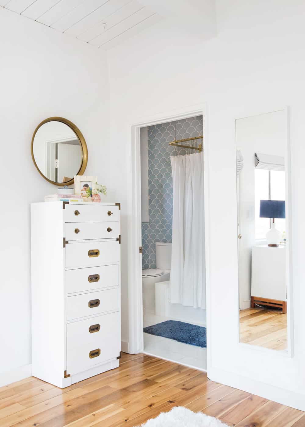 Master Bedroom Reveal Emily Henderson Design White Pink Blue and Gold-217
