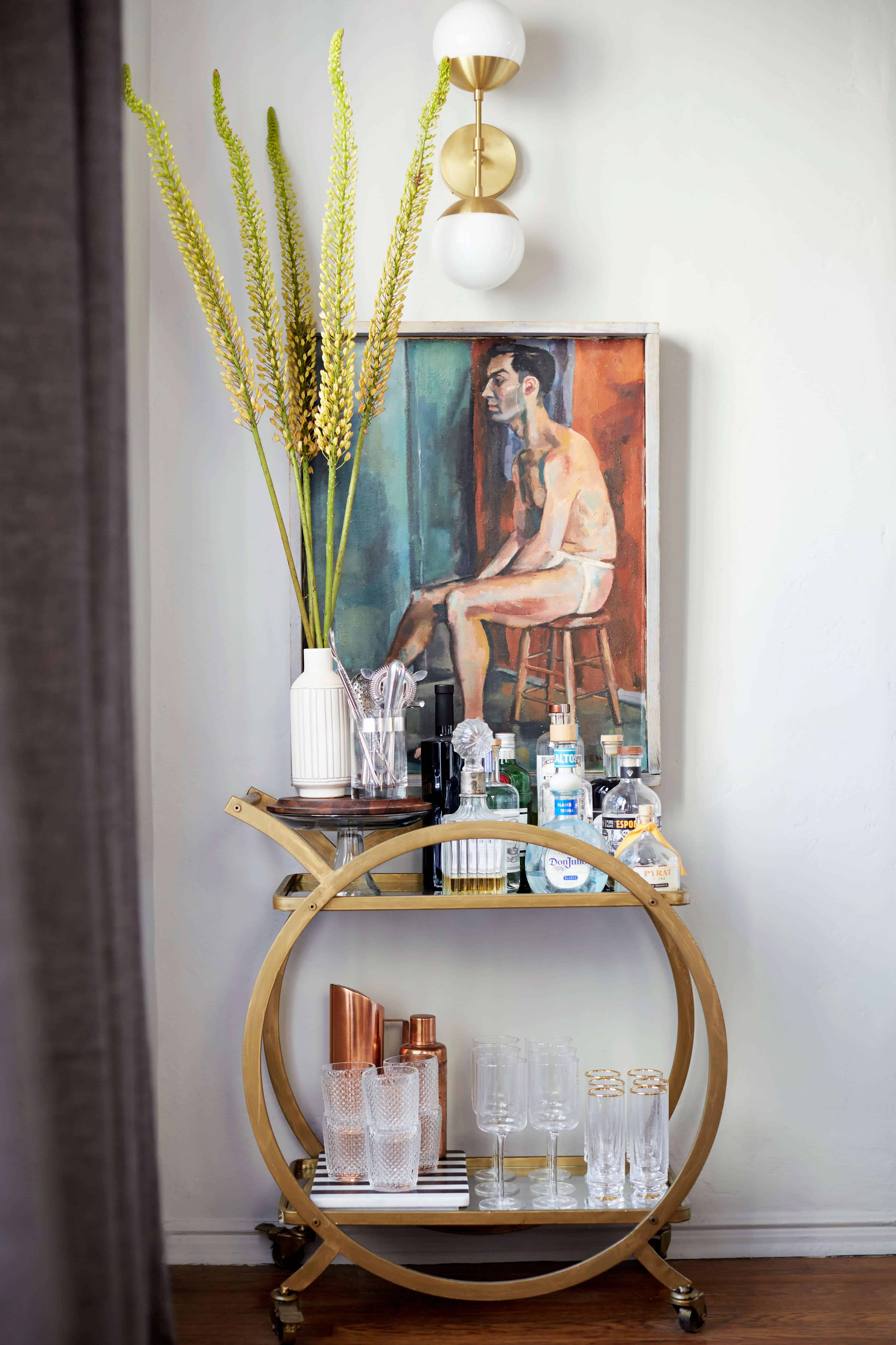 brady-tolbert-design_emily-henderson_living-room_eclectic_pavillion-grey_farrow-and-ball_brass-coffee-table_english-roll-arm_albini_masculine_traditional_west-elm_souk_flokati_leather_22