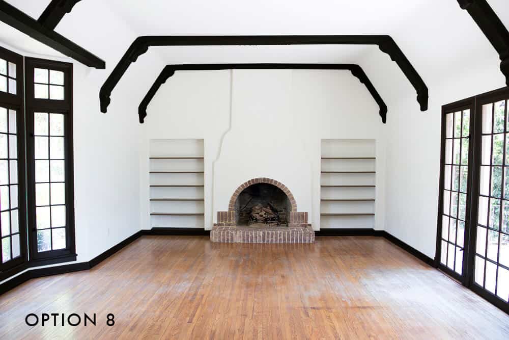 option-8-emily-henderson_house_living-room_painting_trimwork_white-walls-black-baseboards-black-trim-and-black-beams