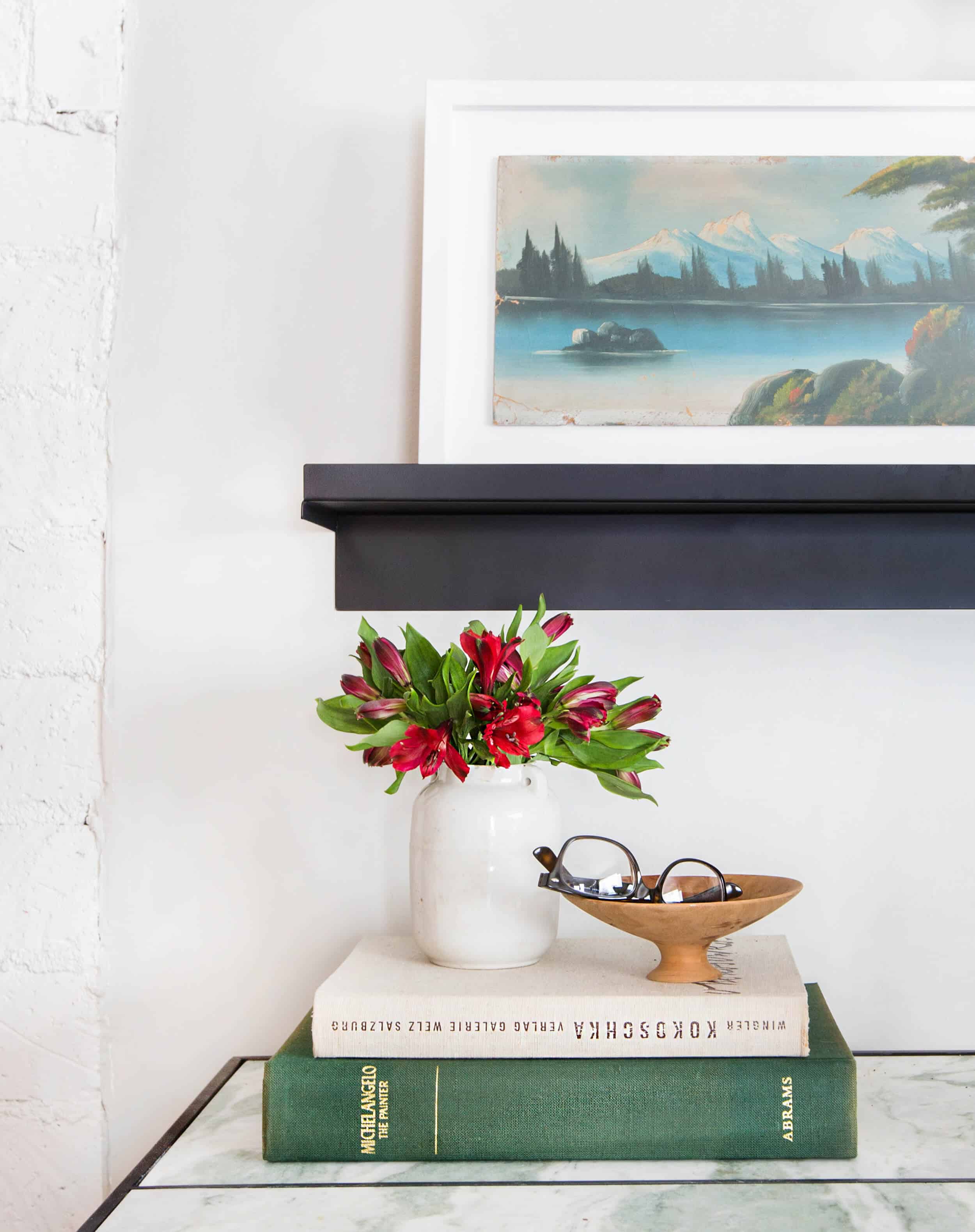 emily-henderson_framebridge_art-ledge_brians-office_masculine-office_guy_green_plaid-rug_workspace_modern_eclectic_4