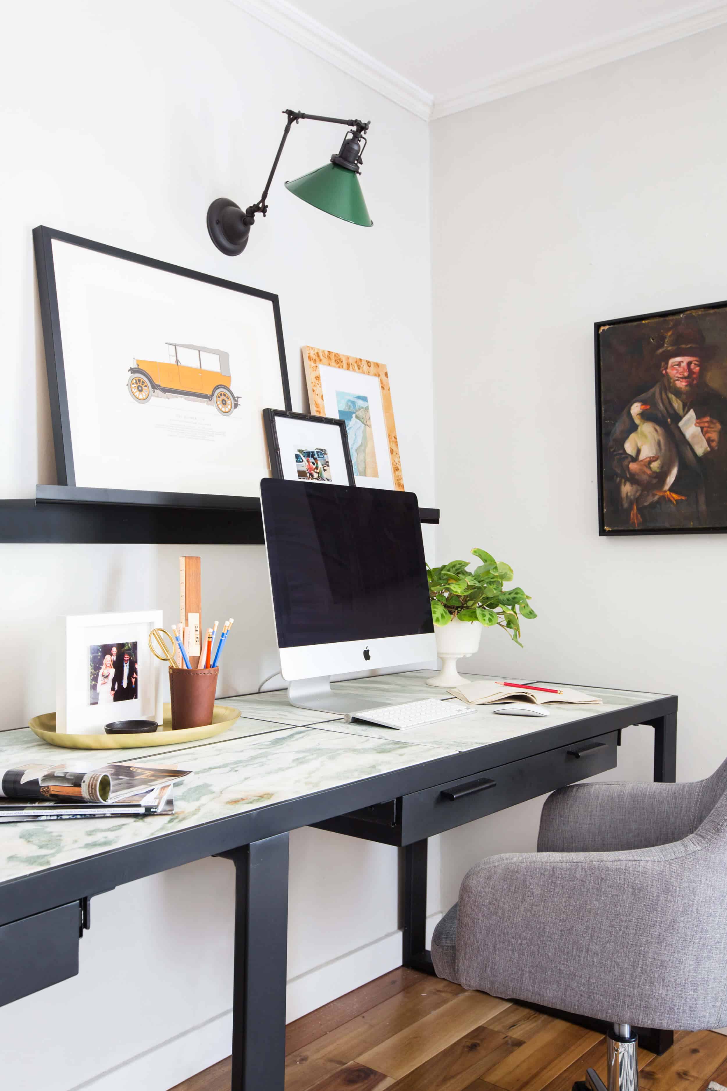 emily-henderson_framebridge_art-ledge_brians-office_masculine-office_guy_green_plaid-rug_workspace_modern_eclectic_6