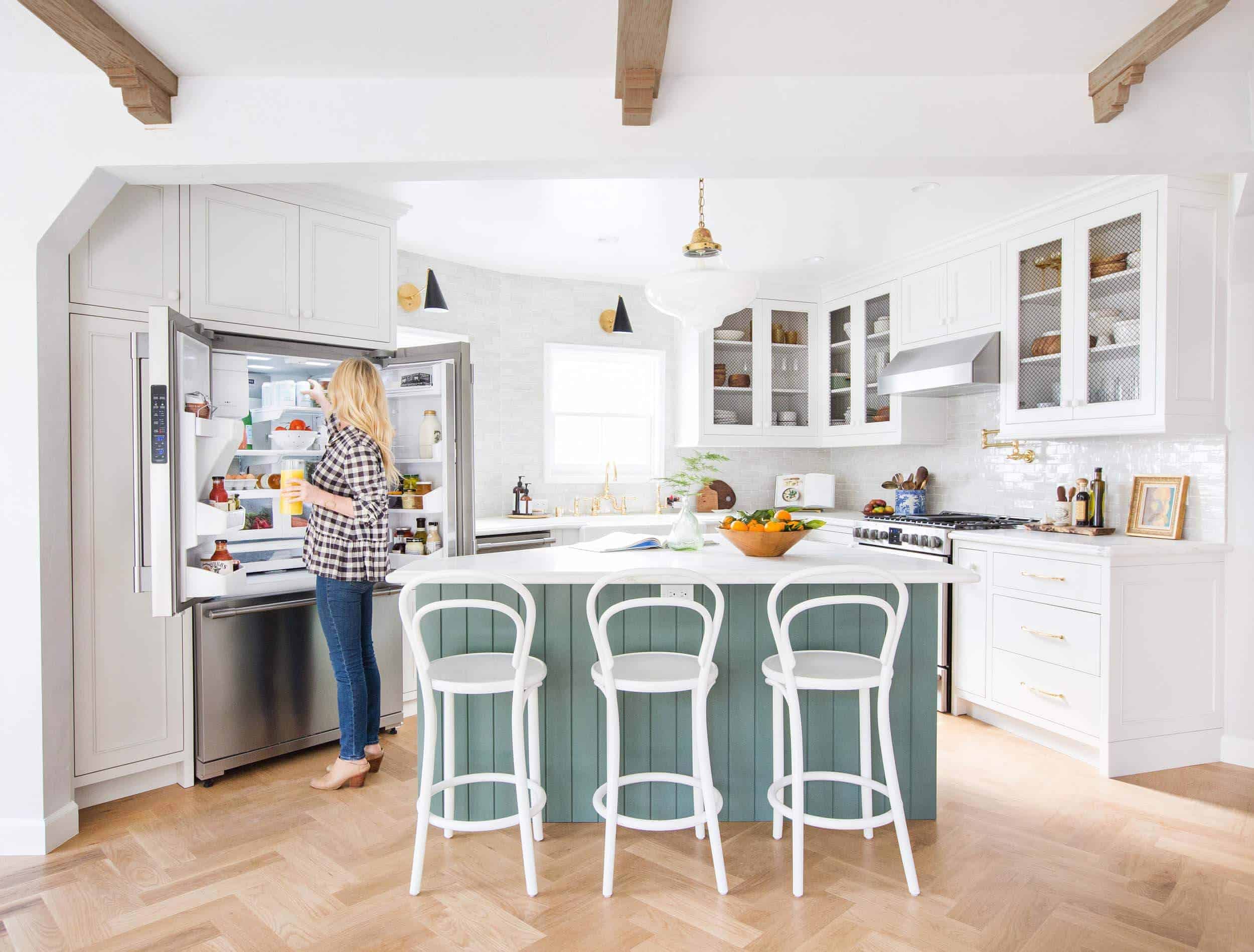 Emily Henderson Frigidaire Kitchen Reveal Waverly English Modern Edited Beams 131