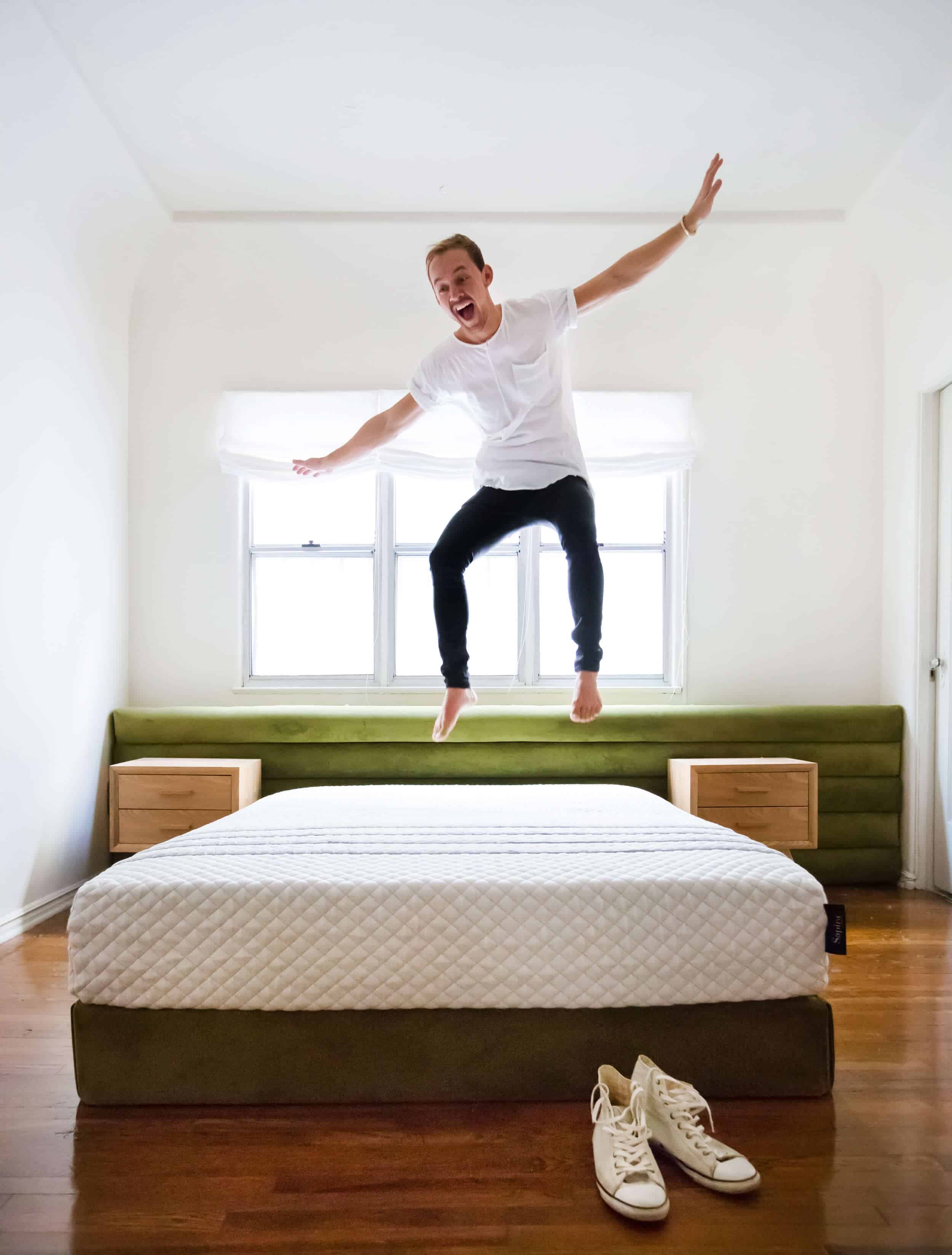 emily-henderson_sapira-mattress_diy-headboard_brady-tolbert_bedroom_green-velvet_channel-tufting_channel-tufted_masculine_boho_chic_headboard_3