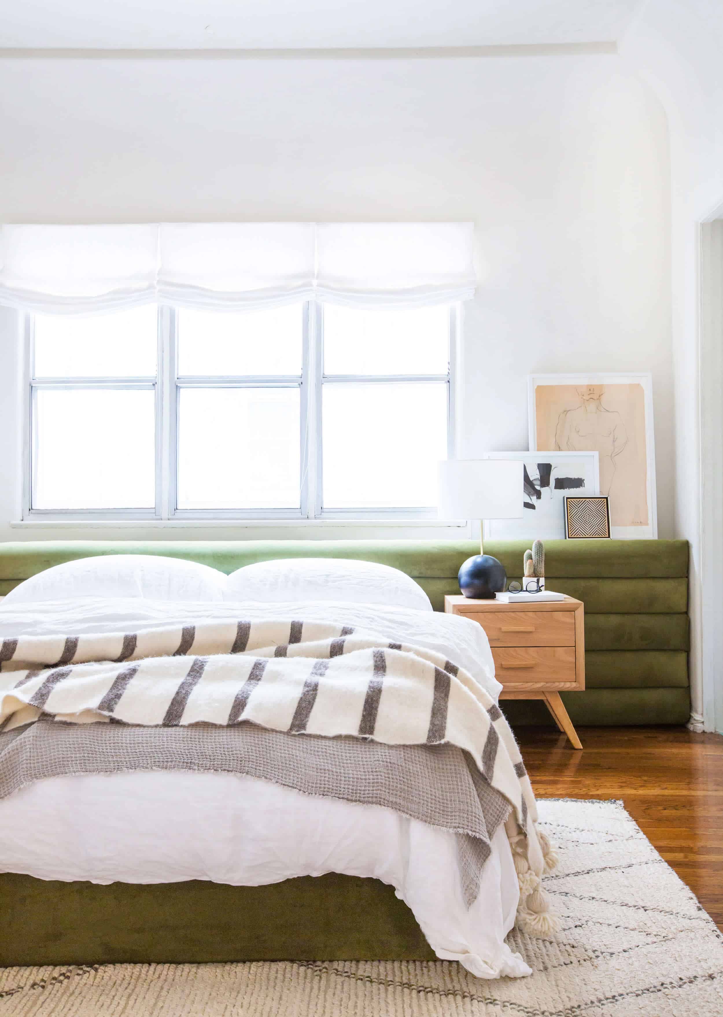 emily-henderson_sapira-mattress_diy-headboard_brady-tolbert_bedroom_green-velvet_channel-tufting_channel-tufted_masculine_boho_chic_headboard_7_edited