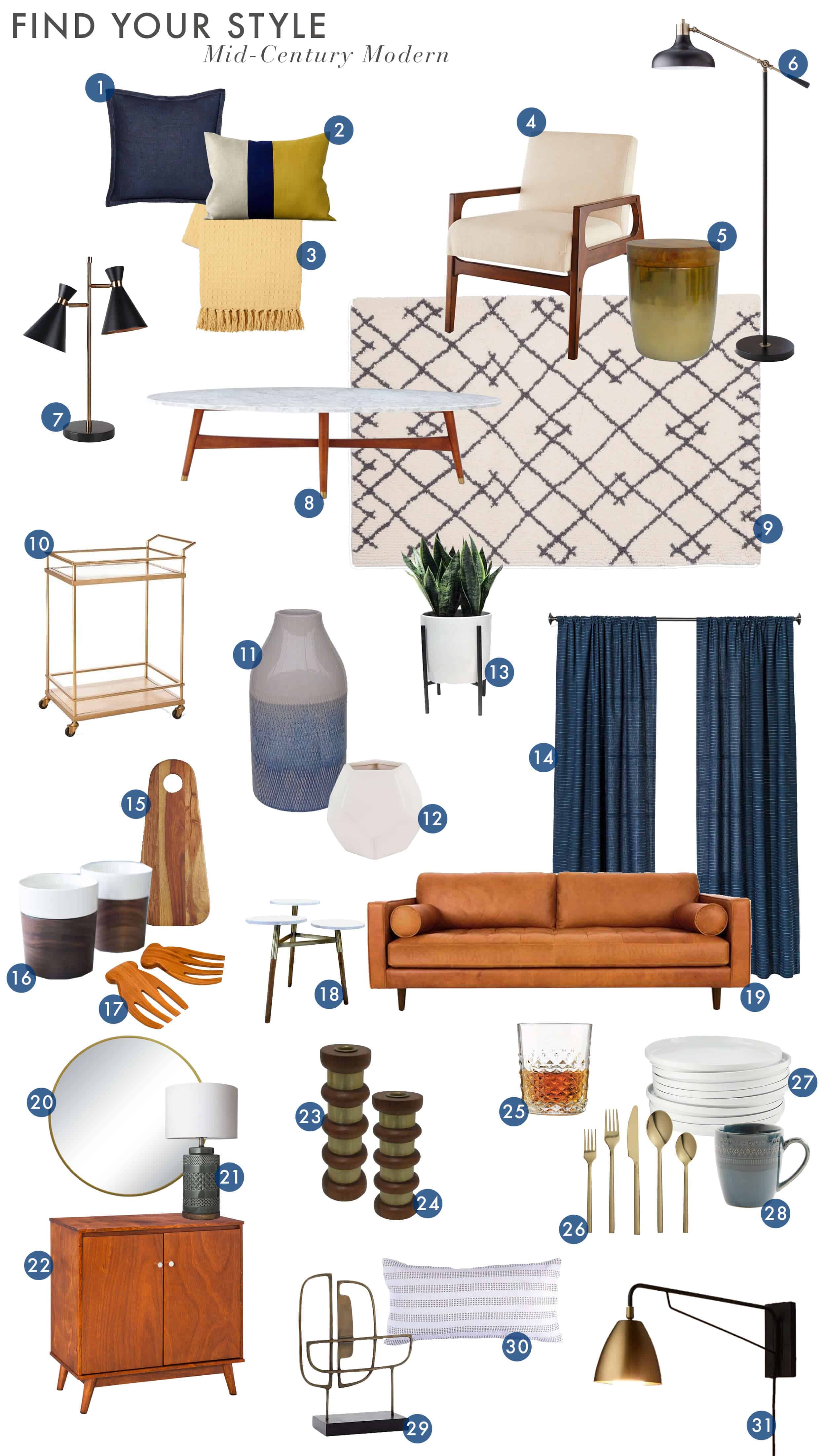 Emily Henderson_Find Your Style_Style Quiz_Vignettes_Modern_Pattern_Roundup_Midcentury