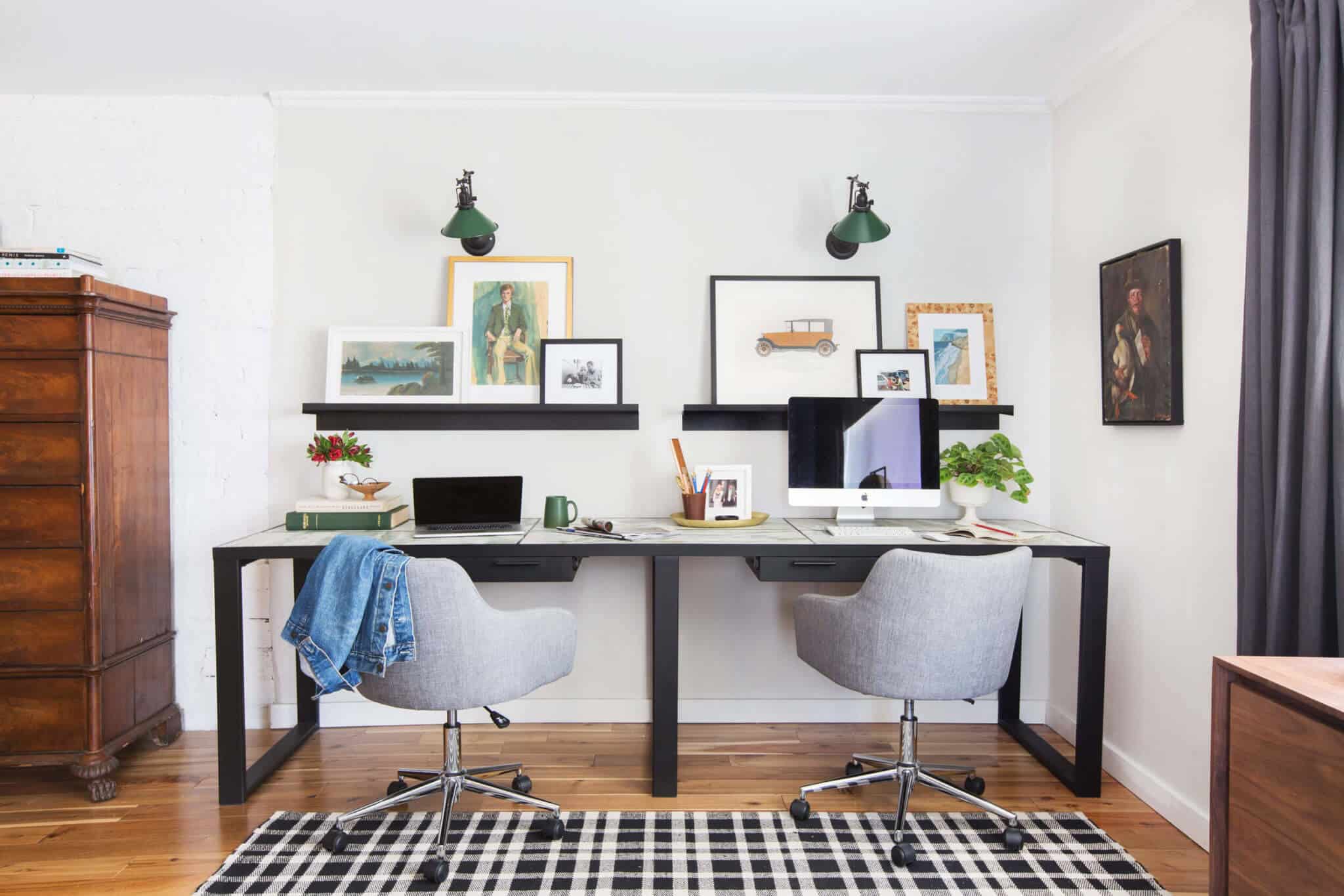Emily-Henderson_Framebridge_Art-Ledge_Brians-Office_Masculine-Office_Guy_Green_Plaid-Rug_Workspace_Modern_Eclectic_1-1024x683@2x-1