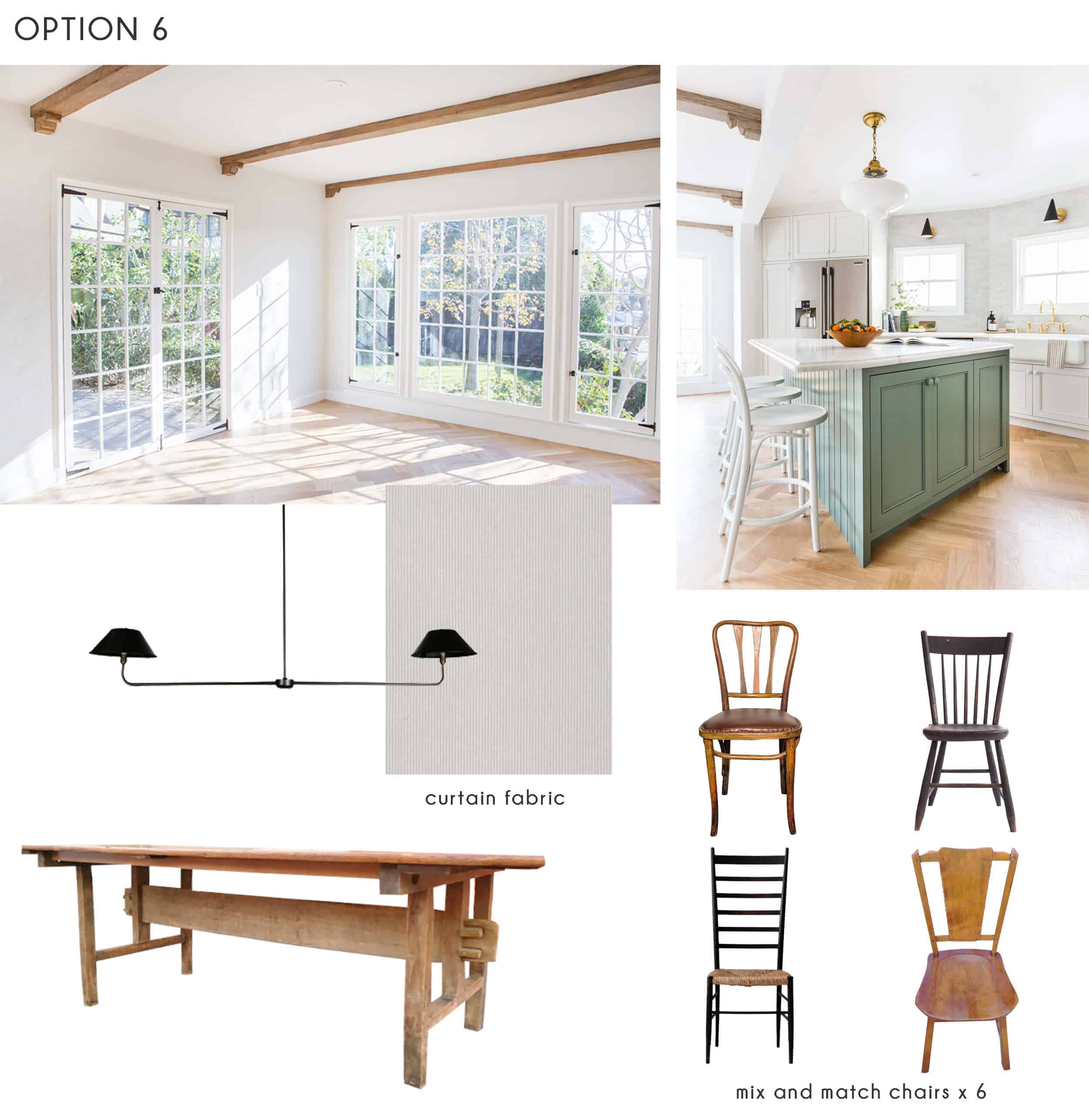 Emily Henderson_Ask the Audience_Dining Room_Chairs_Table_Option 6
