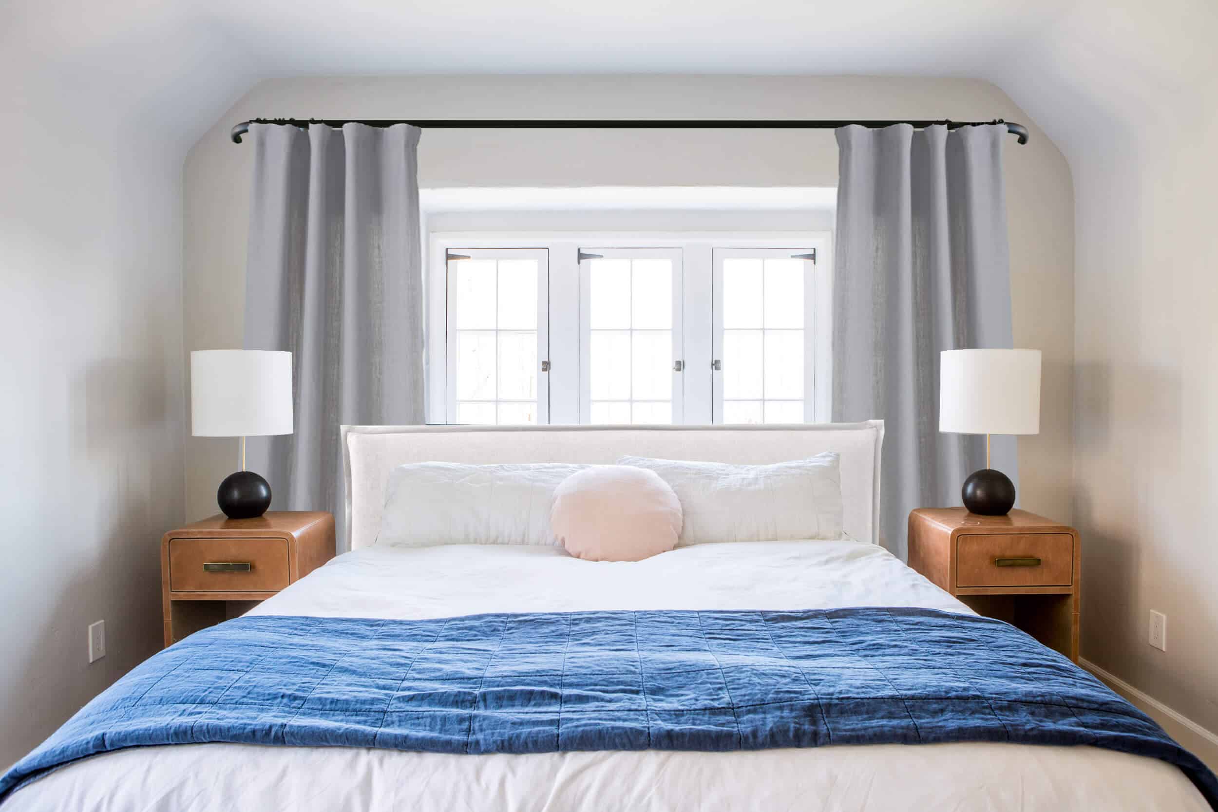 Emily Henderson_Ask the Audience_Master Bedroom_Headboard_Low_Profile_Square_Gray Upholstered Headboard