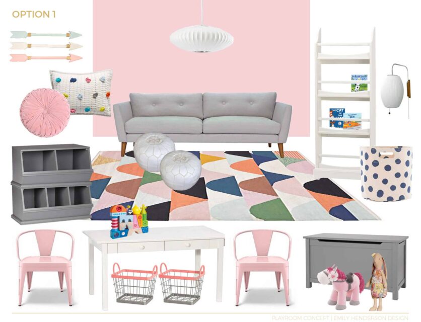 Playroom_Girls_Bright_Happy_Modern_Emily Henderson_Option_1