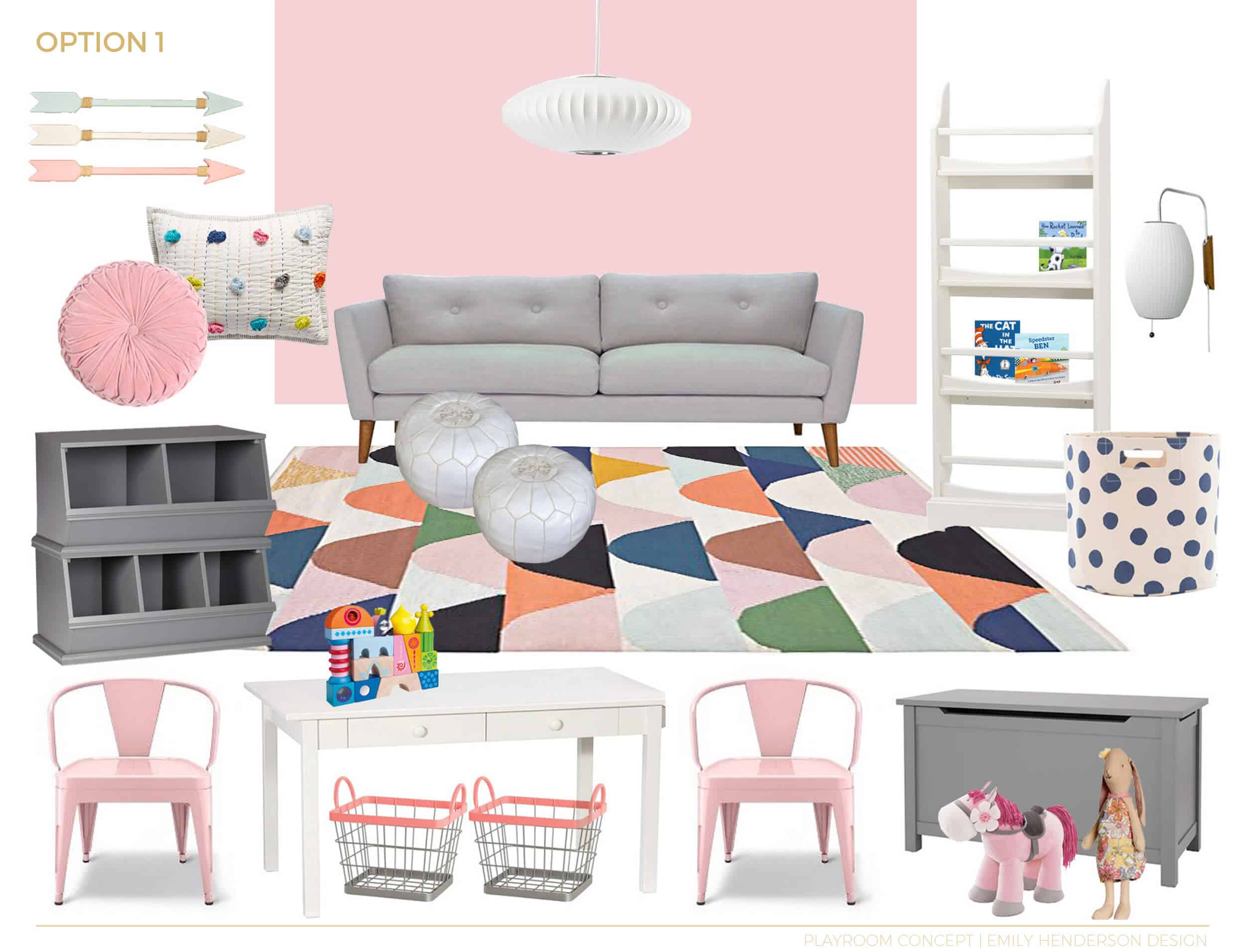 Playroom_Girls_Bright_Happy_Modern_Emily Henderson_Option_1