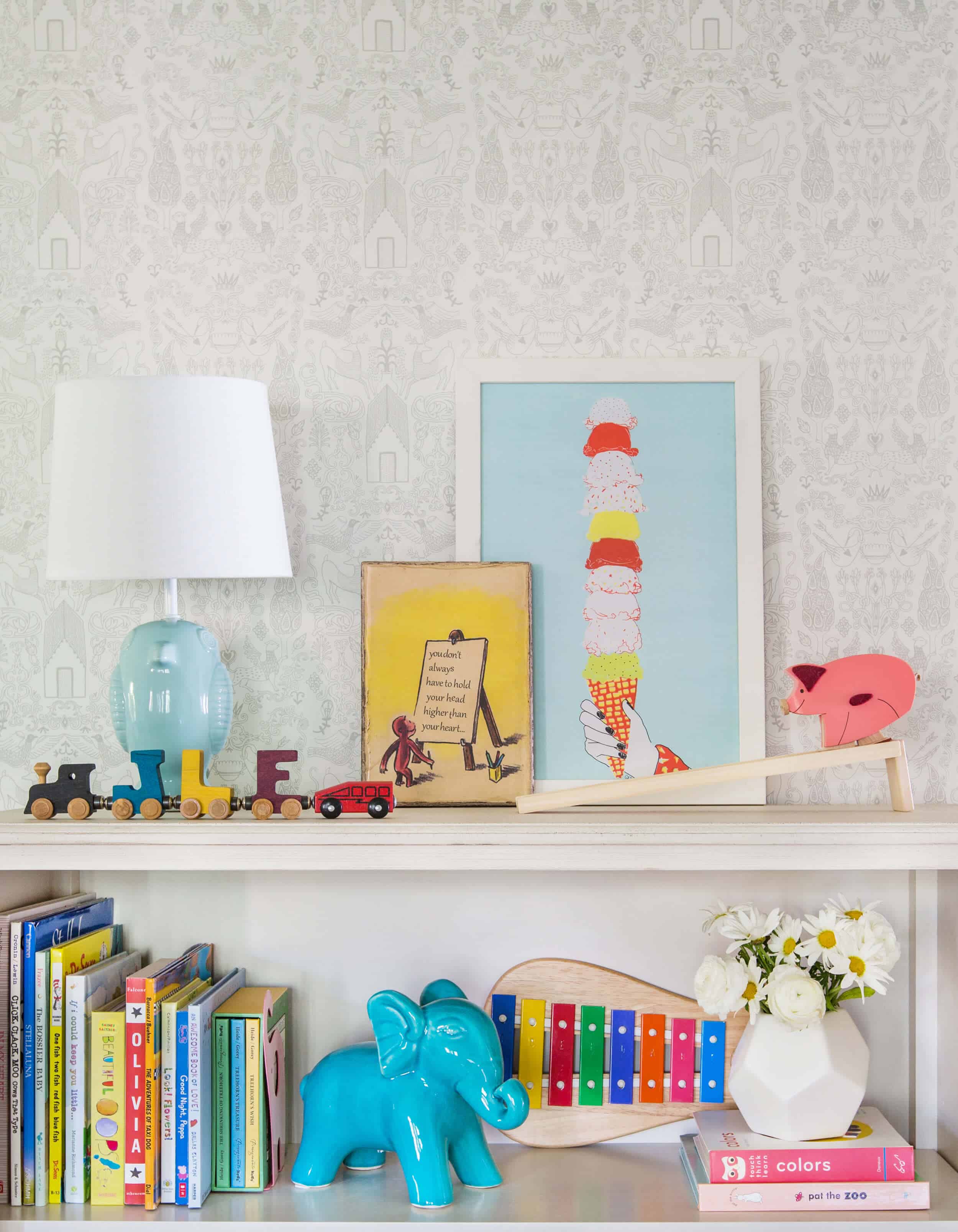 Emily Henderson_Full Design_Little Girls Room_Pink_Gray_Playful_Pics_2
