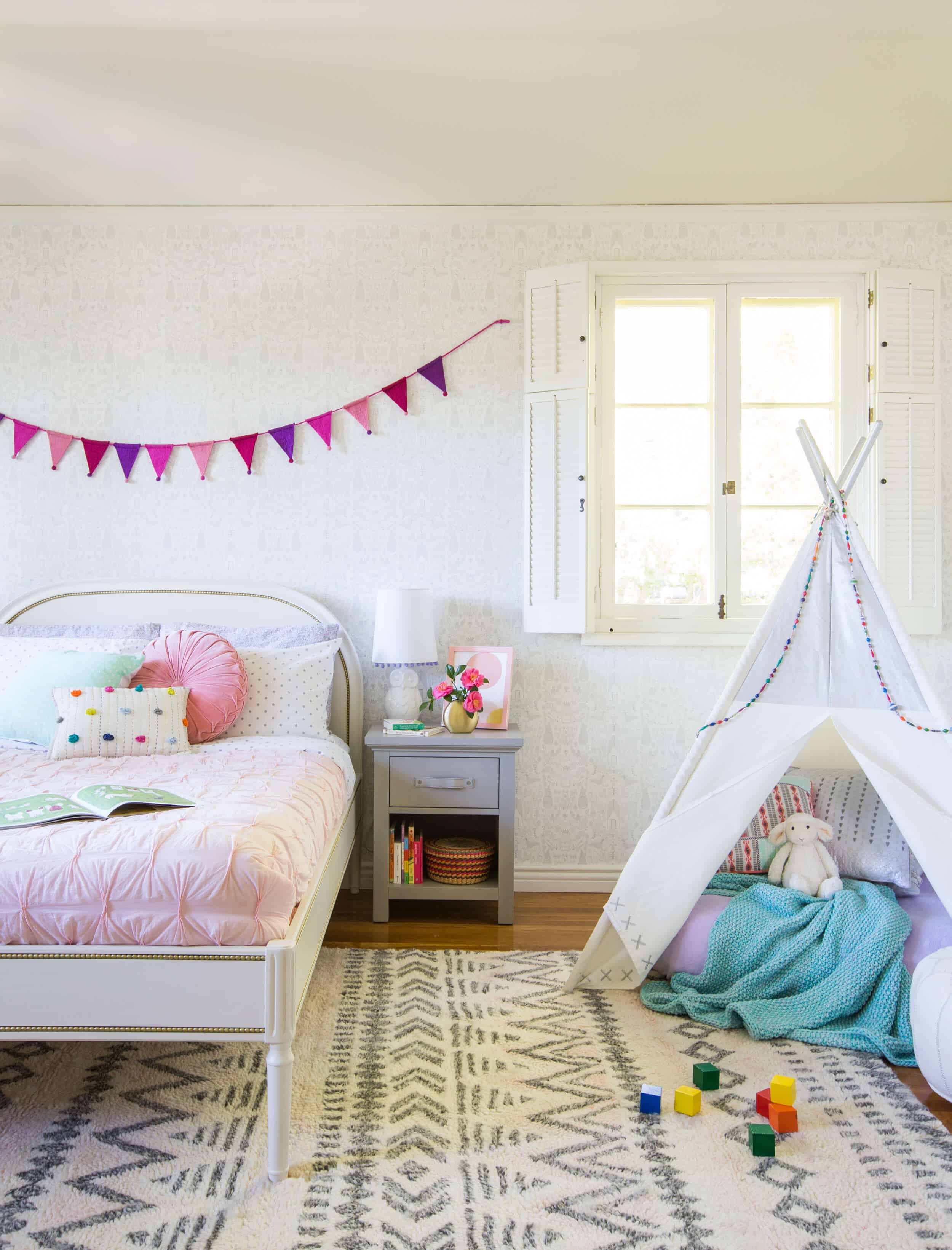 Emily Henderson_Full Design_Little Girls Room_Pink_Gray_Playful_Pics_6