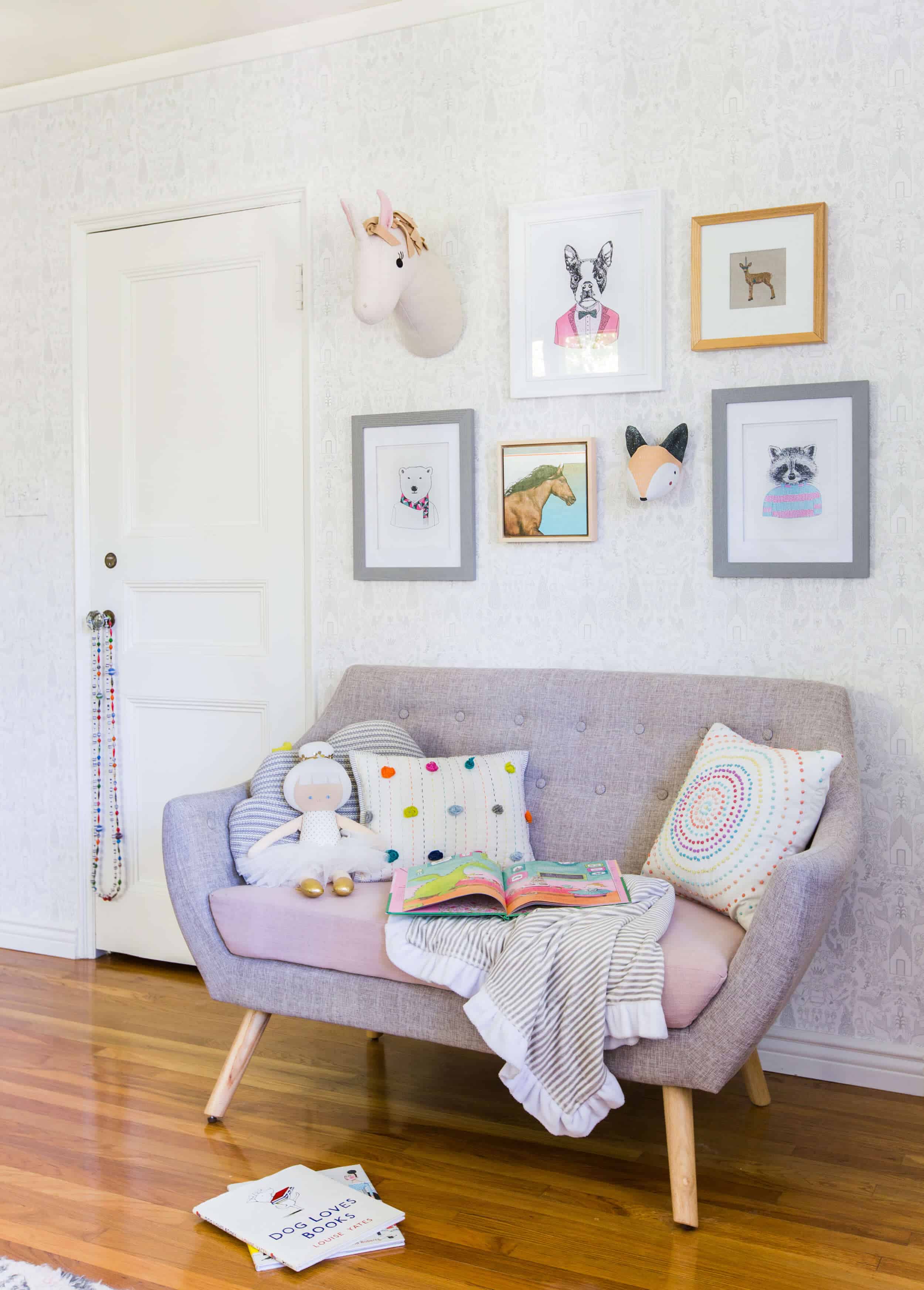 Emily Henderson_Full Design_Little Girls Room_Pink_Gray_Playful_Pics_9