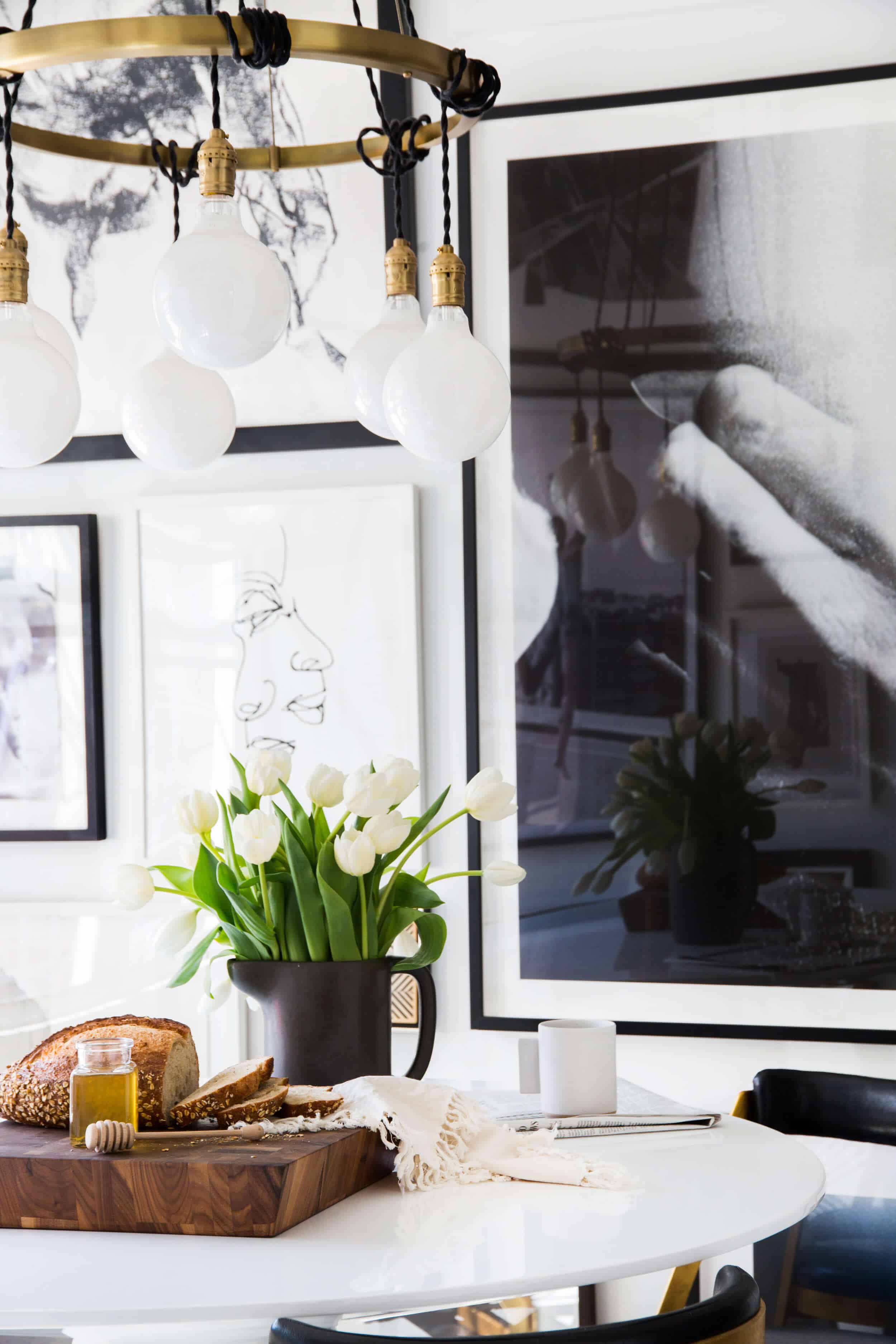 Brady-Tolbert_Emily-Henderson_Black-and-White-Kitchen_Vintage_Apartment-Refresh_Wood_Brass_Checkered-Floor_Copper-Pots_Eclectic_Glam_Modern_Traditional_8