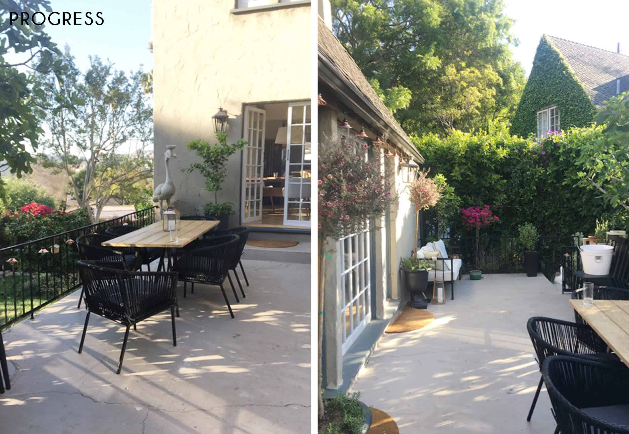 Emily-Henderson_New-House_Modern-English-Cottage_Courtyard_Intro-Post_Progress_Side-By-Side