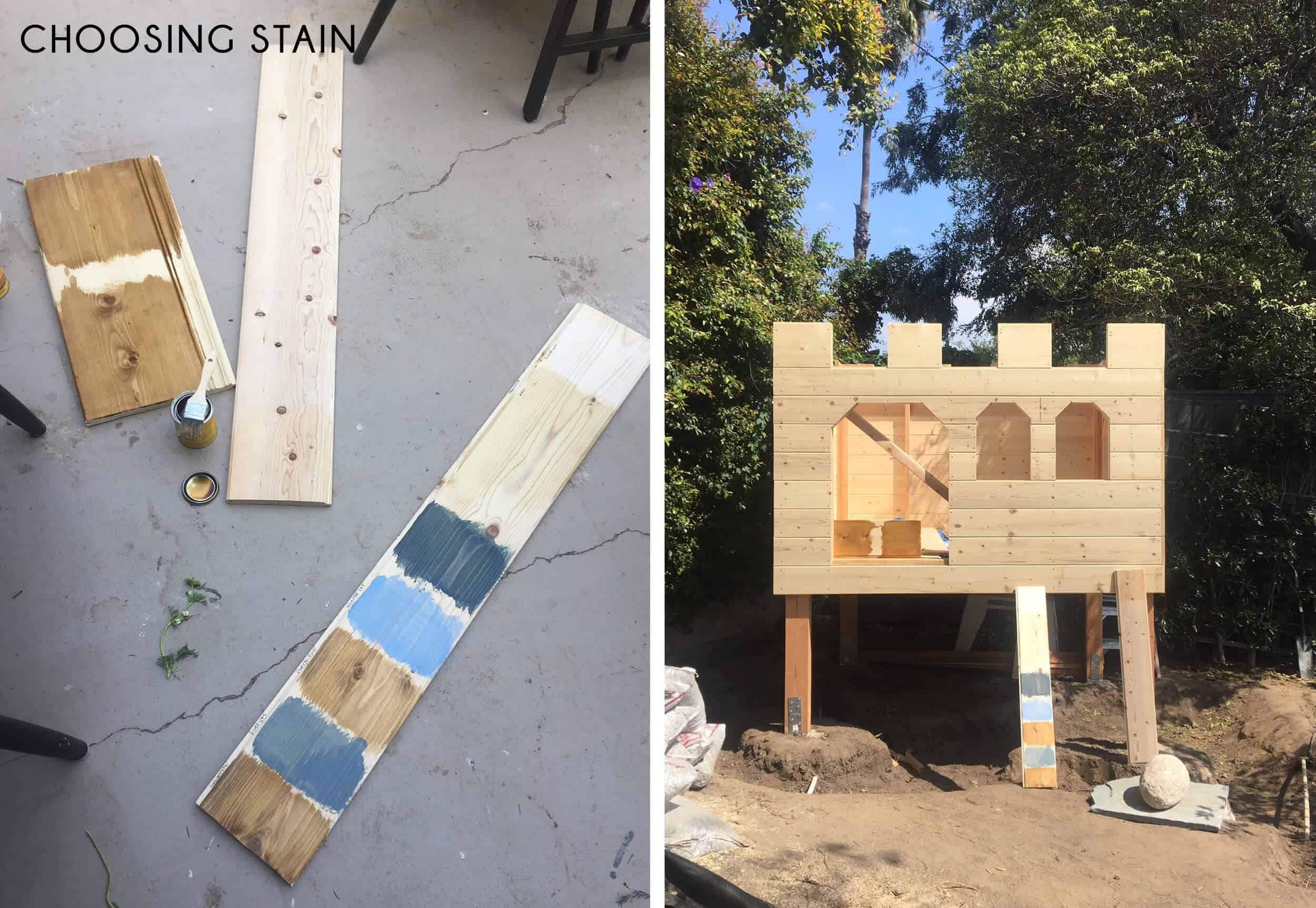 Emily-Henderson_Waverly_Backyard_Playfort_Castle_Picking-Stain