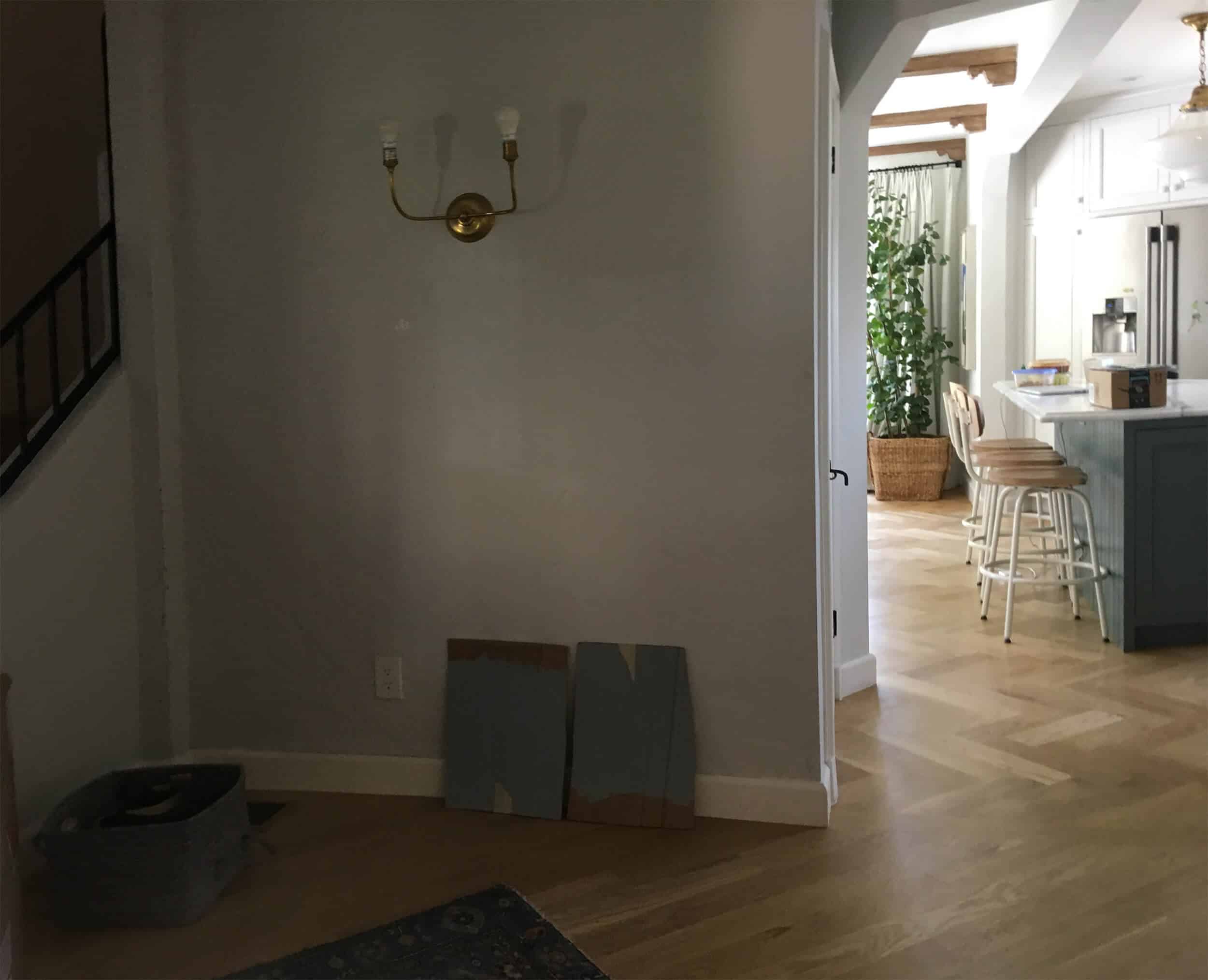 Emily-Henderson_House_Modern-English-Cottage_Entryway_Painting-Console_Update_Choosing-Paint_Lighting_Two-Colors
