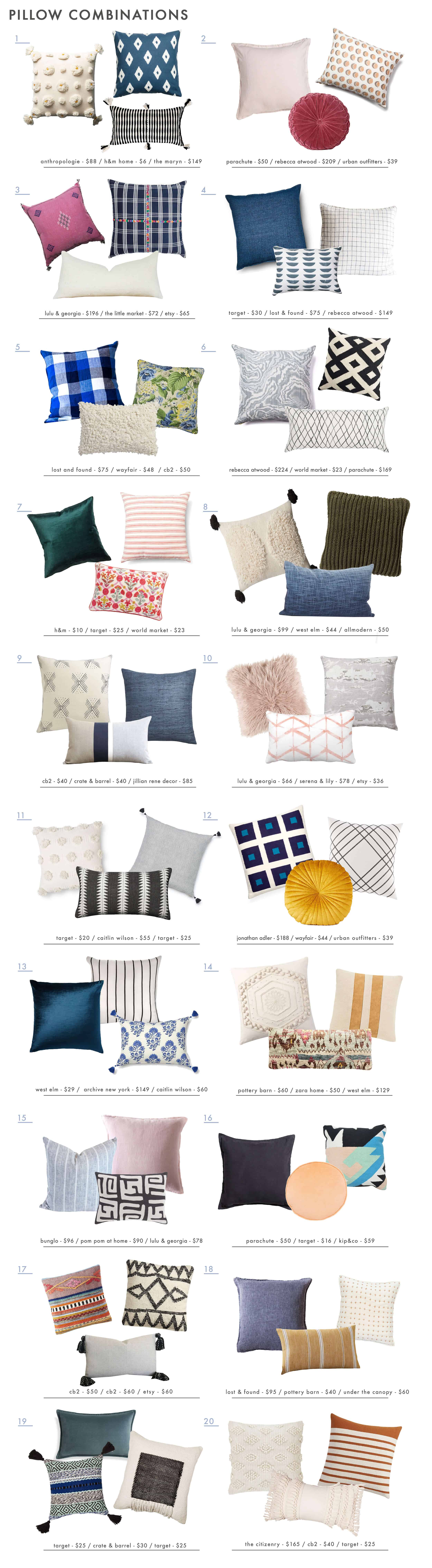 Emily Henderson Pillow Combos Color Texture Size Roundup 1