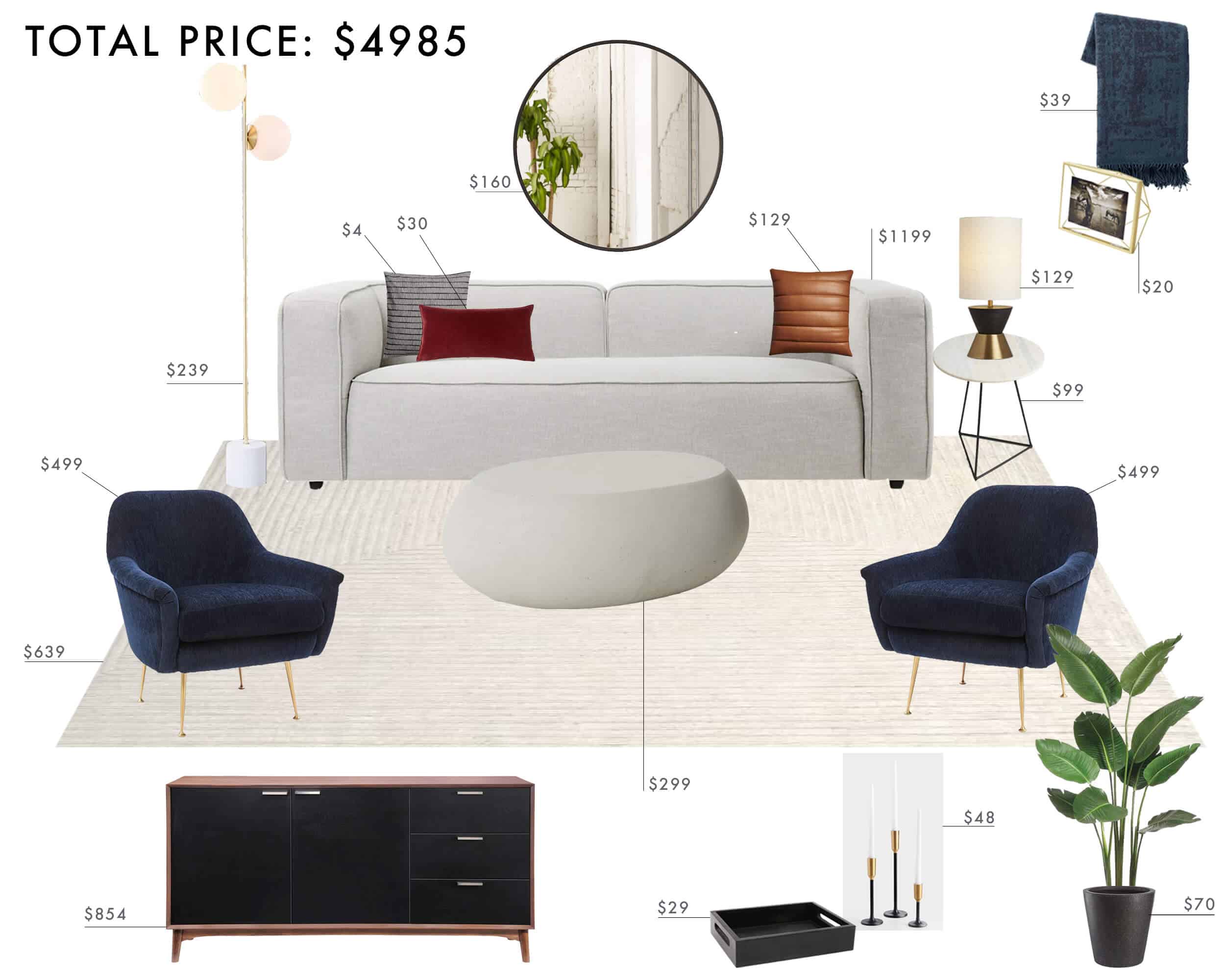 Emily Henderson Budget Room Living Room Modern Italian Structural Rich Tones Traditional Under 5k1