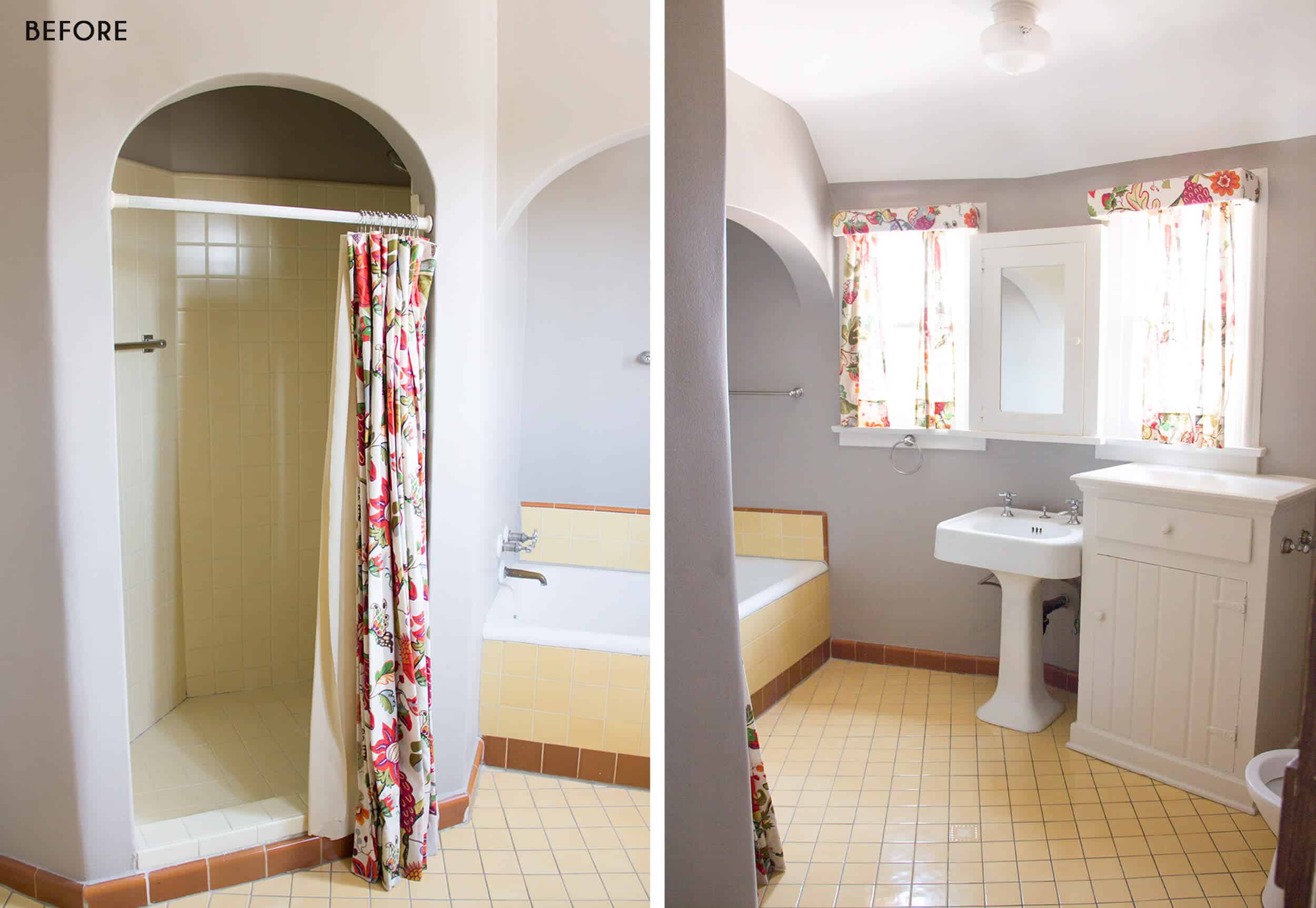 Emily Henderson Emilys House Modern English Tudor Real Simple Master Bathroom Reveal Before