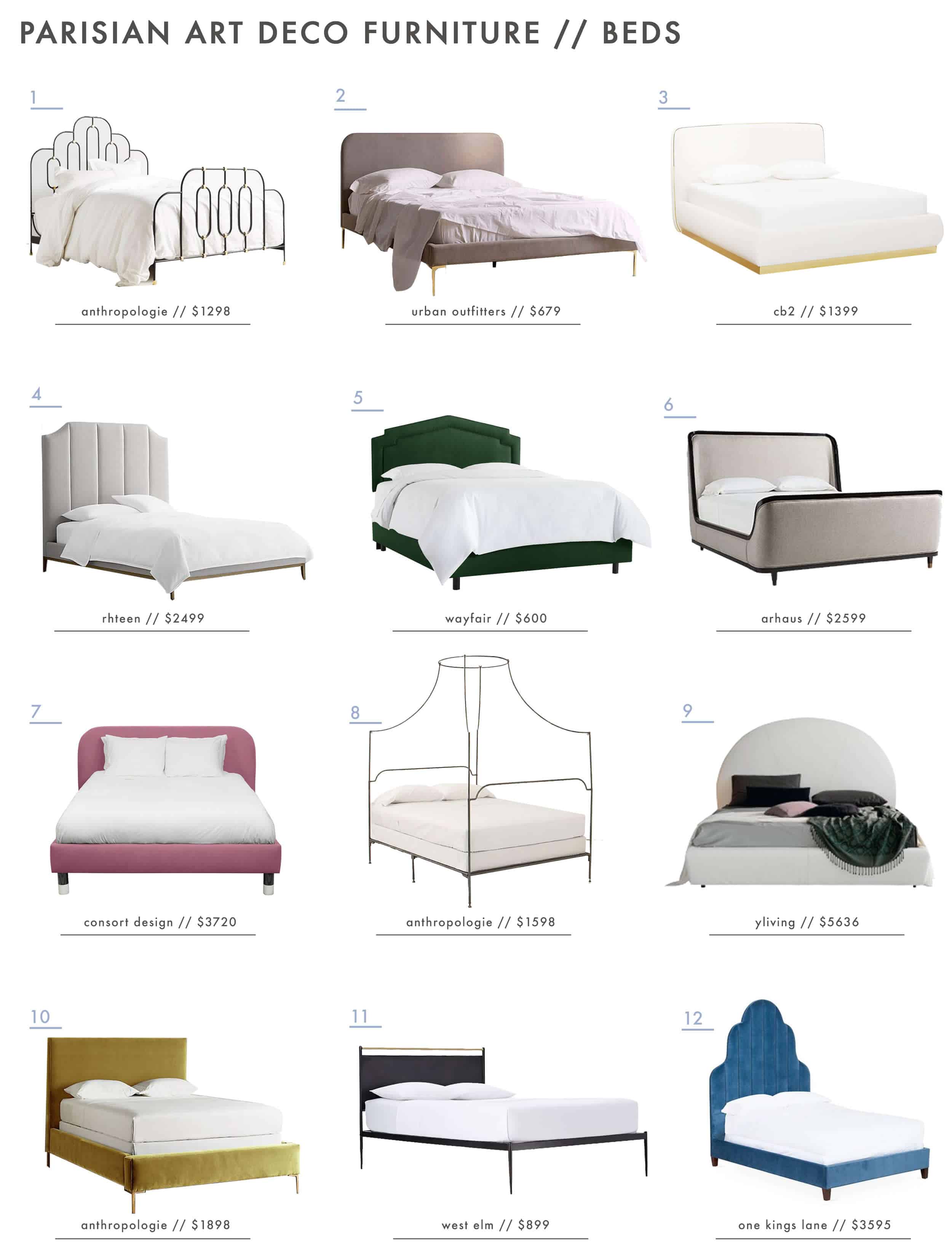 Emily Henderson Parisian Art Deco Furniture Beds Roundup