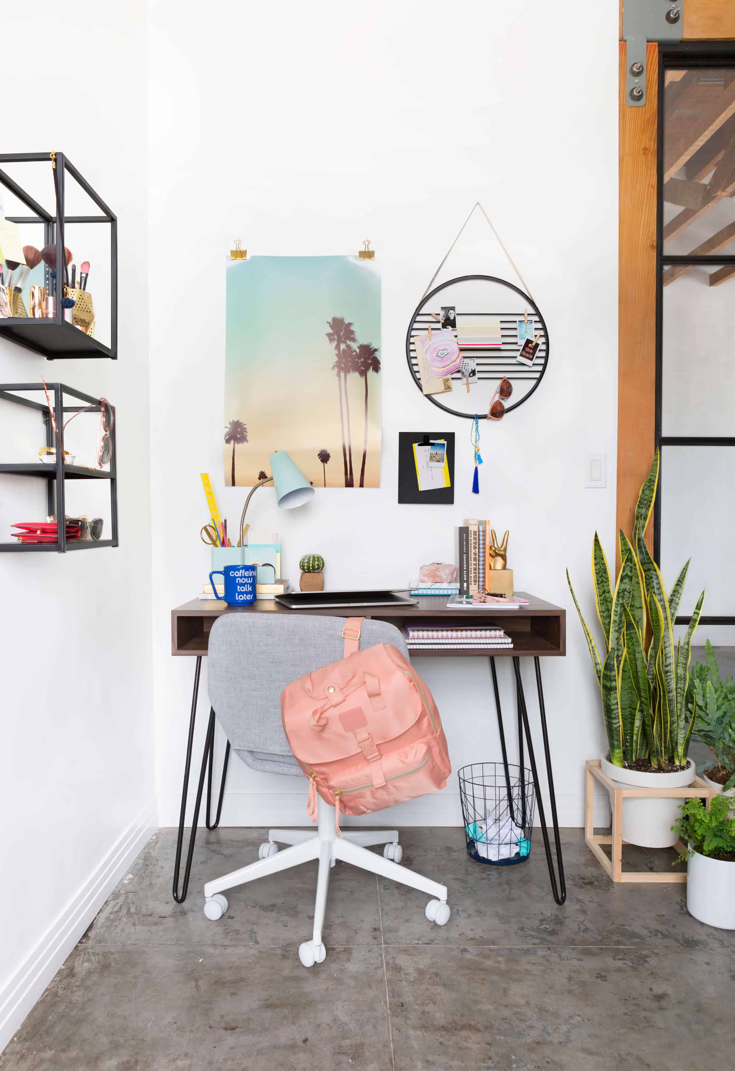 Emily Henderson Target Dorm Room Back To School Boho Eclectic Collage Wall Rocker Chic Musician Artistic Cinderblock Bed Leather Strap Headboard Diy 18