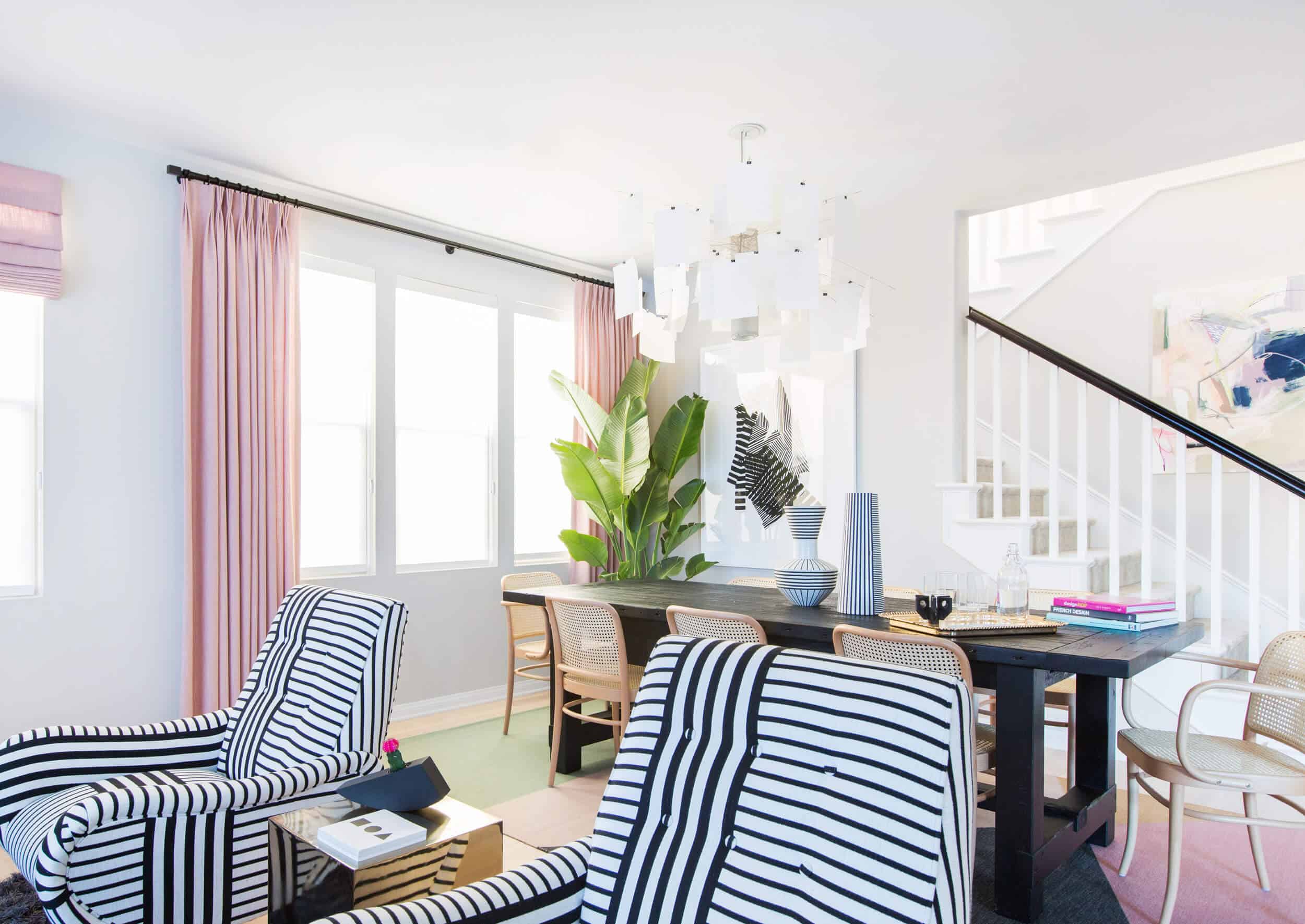 Emily Henderson Design Milk Modern Pink Black And White Jaimie Derringer Living Room Reveal 12