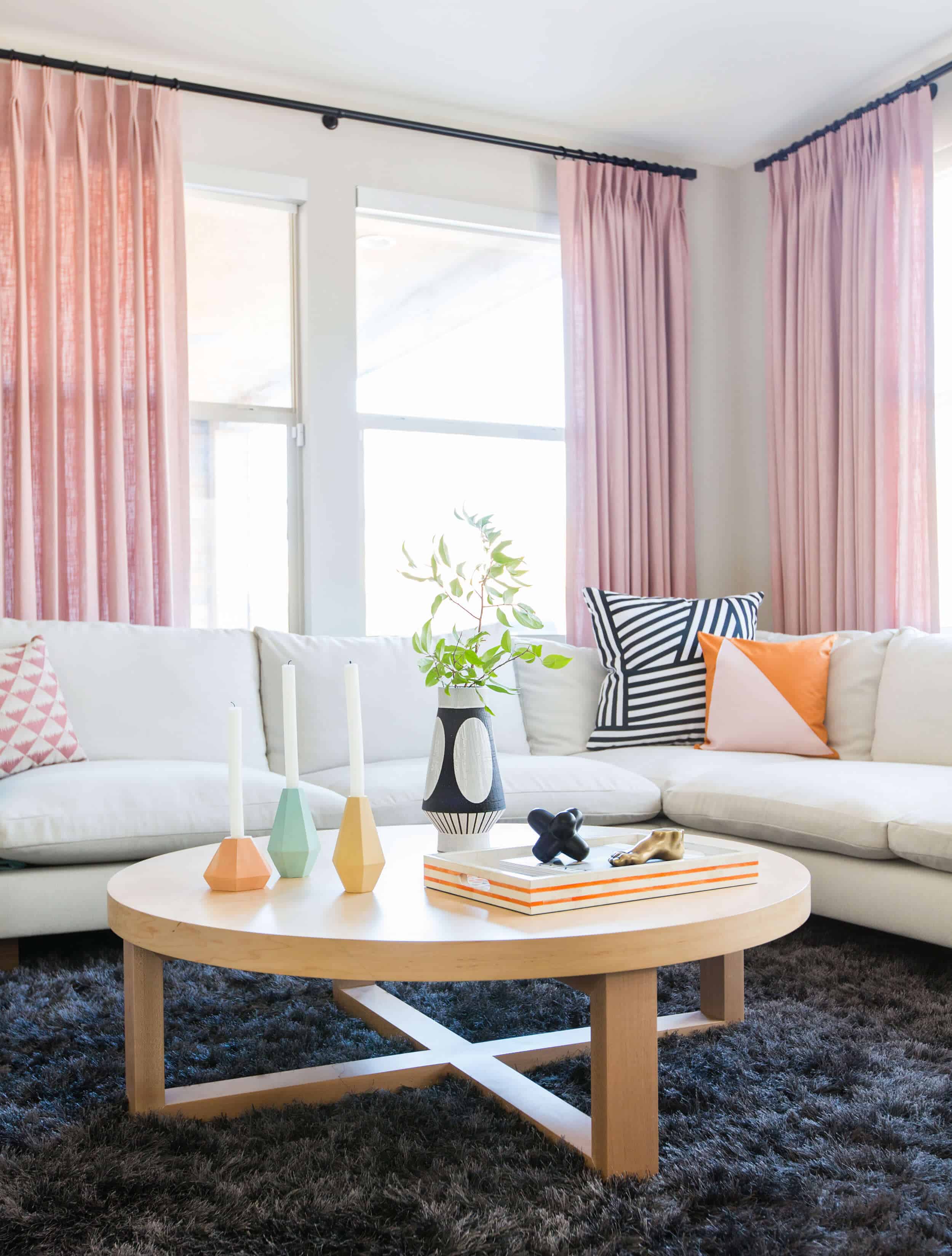 Emily Henderson Design Milk Modern Pink Black And White Jaimie Derringer Living Room Reveal 6