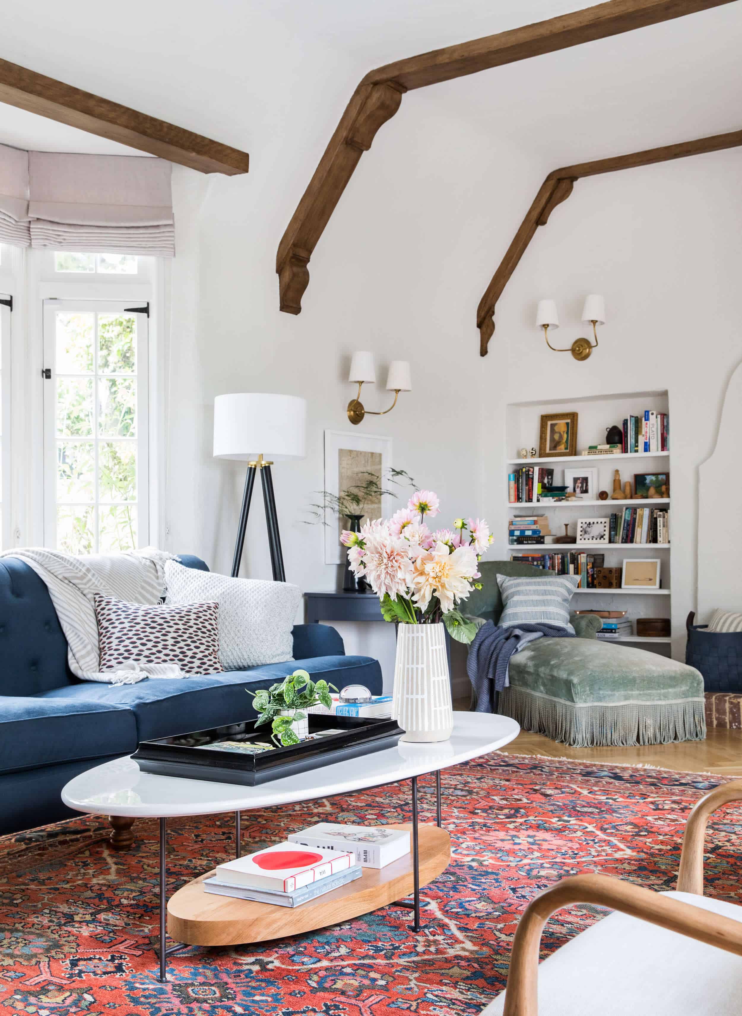 Emily Henderson Modern English Cottage Tudor Living Room Reveal8
