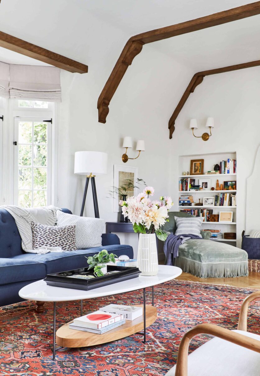 Emily Henderson Modern English Cottage Tudor Living Room Reveal9