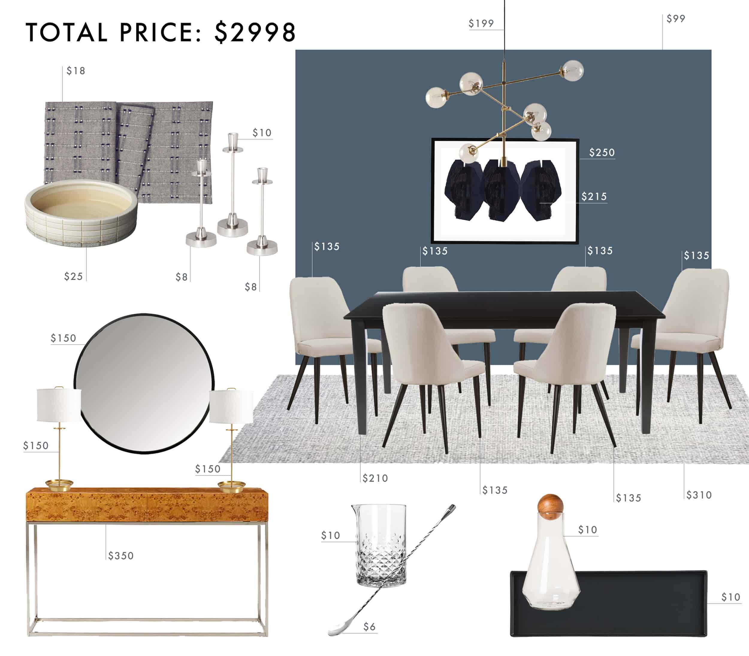 Emily Henderson Budget Room Design Modern Traditional Dining Room Under 3000