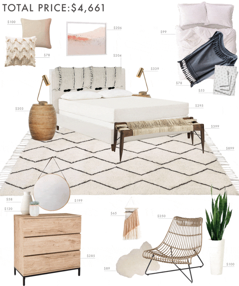Emily Henderson Budget Room Bedroom Boho Gif Finalrevised