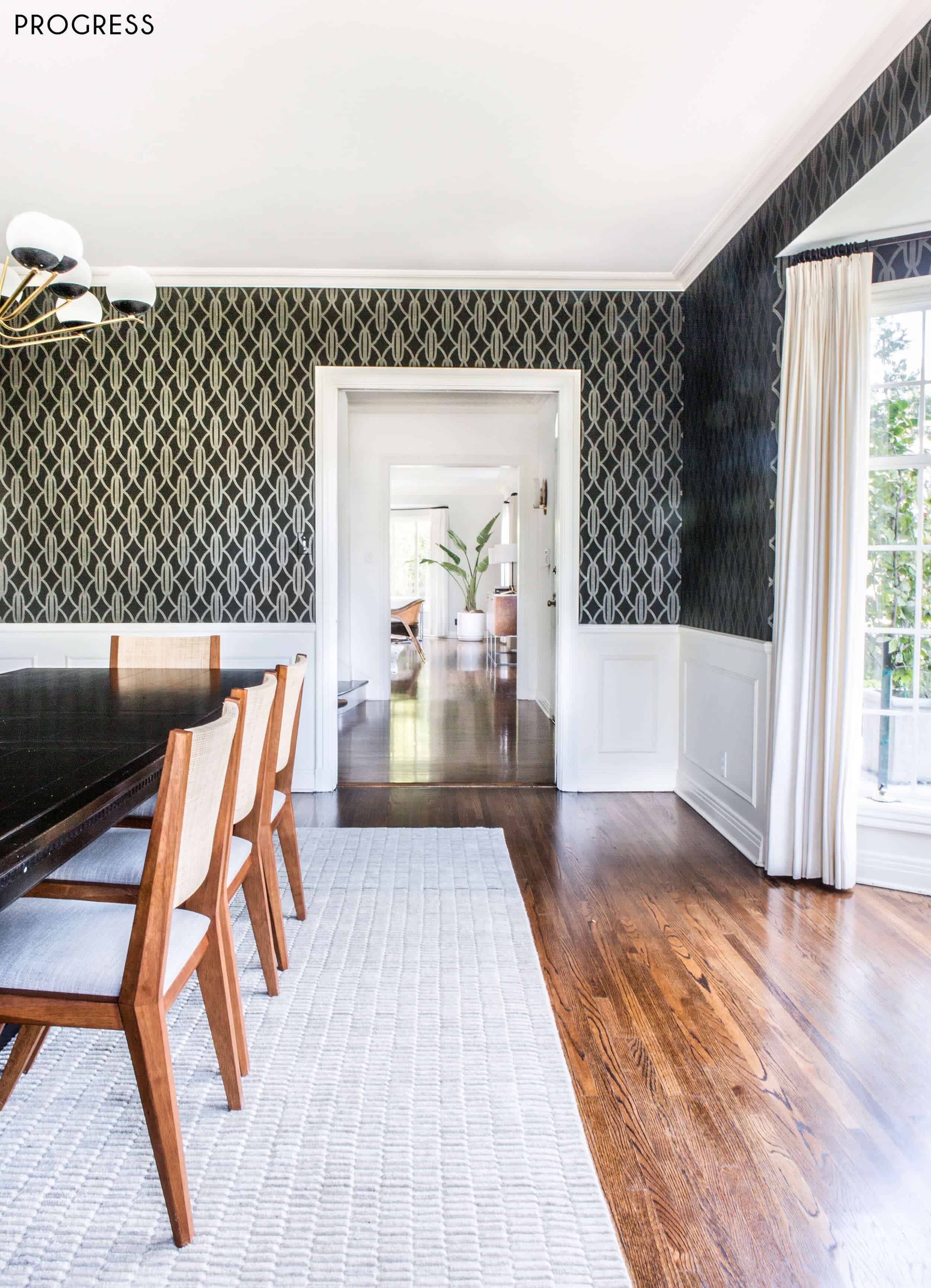 Emily Henderson Griffith Park Home Traditional Italian Mid Century Dining Room Progress 3