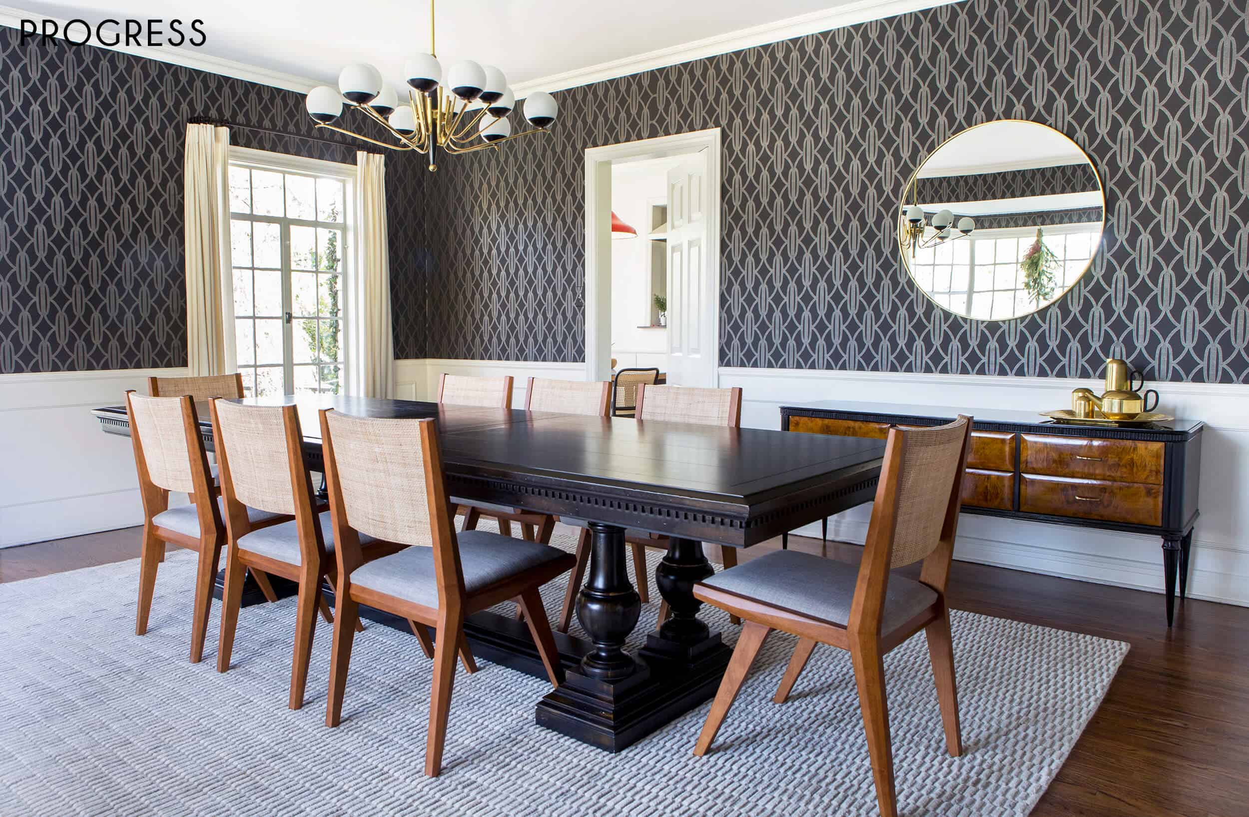 Emily Henderson Griffith Park Home Traditional Italian Mid Century Dining Room Progress 4