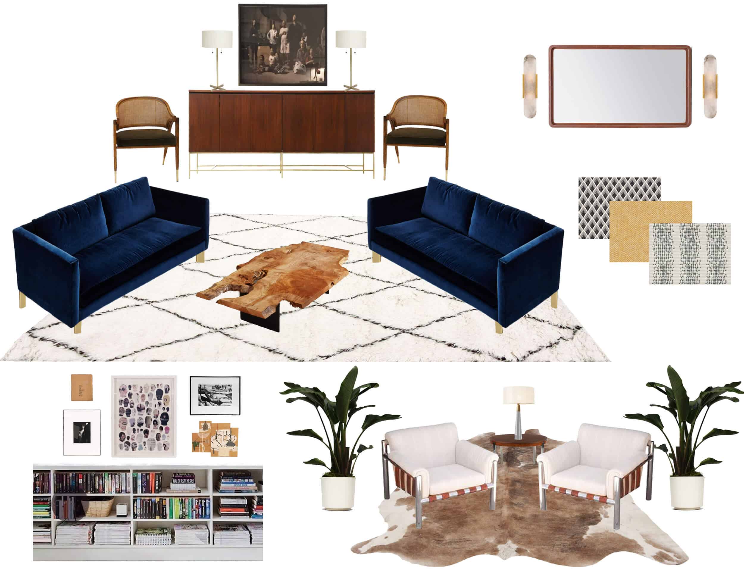 Emily Henderson Griffith Park Home Traditional Italian Mid Century Living Room Moodboard