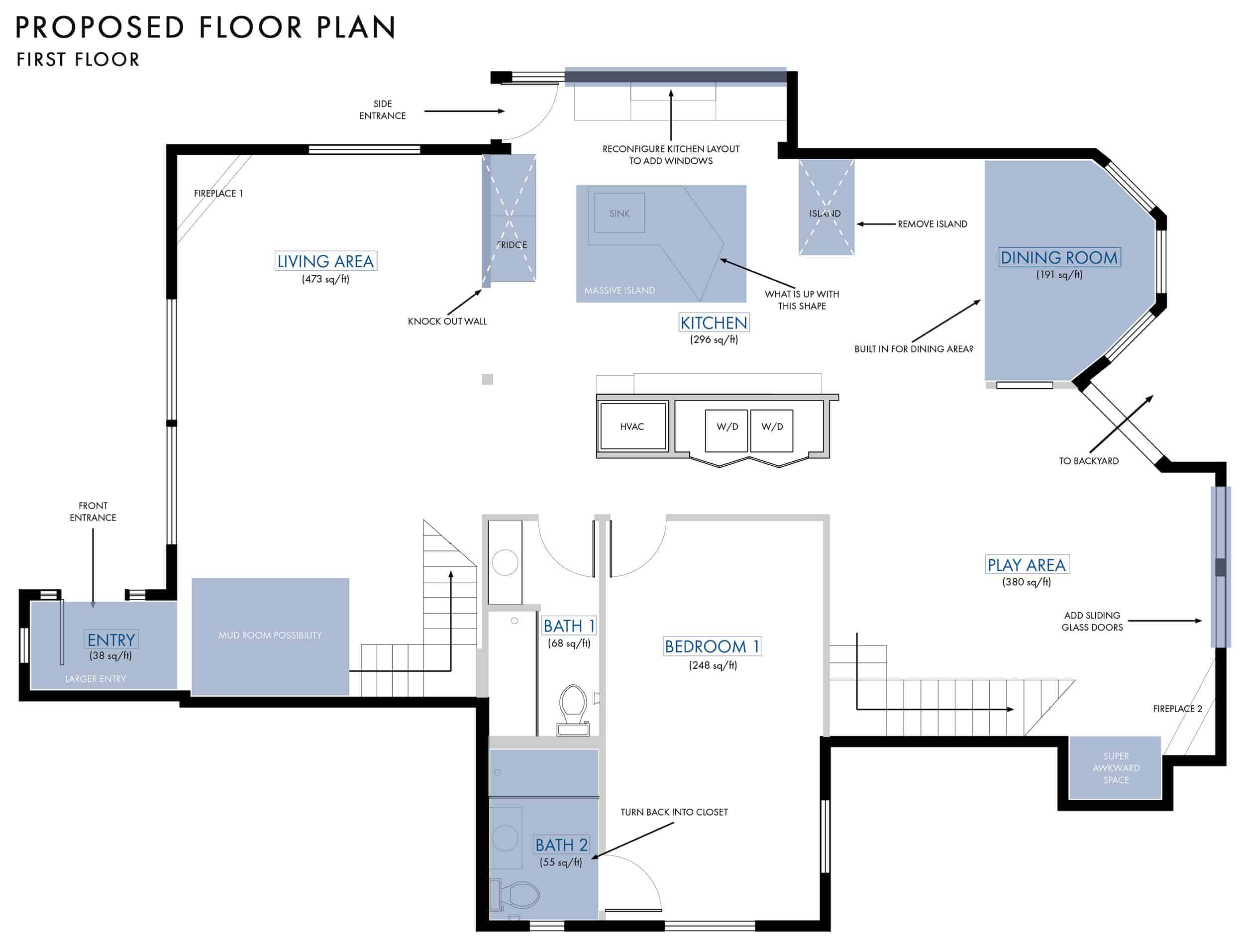 Emily Henderson Lake House Floor Plan First Floor Entire Floor Changes 01