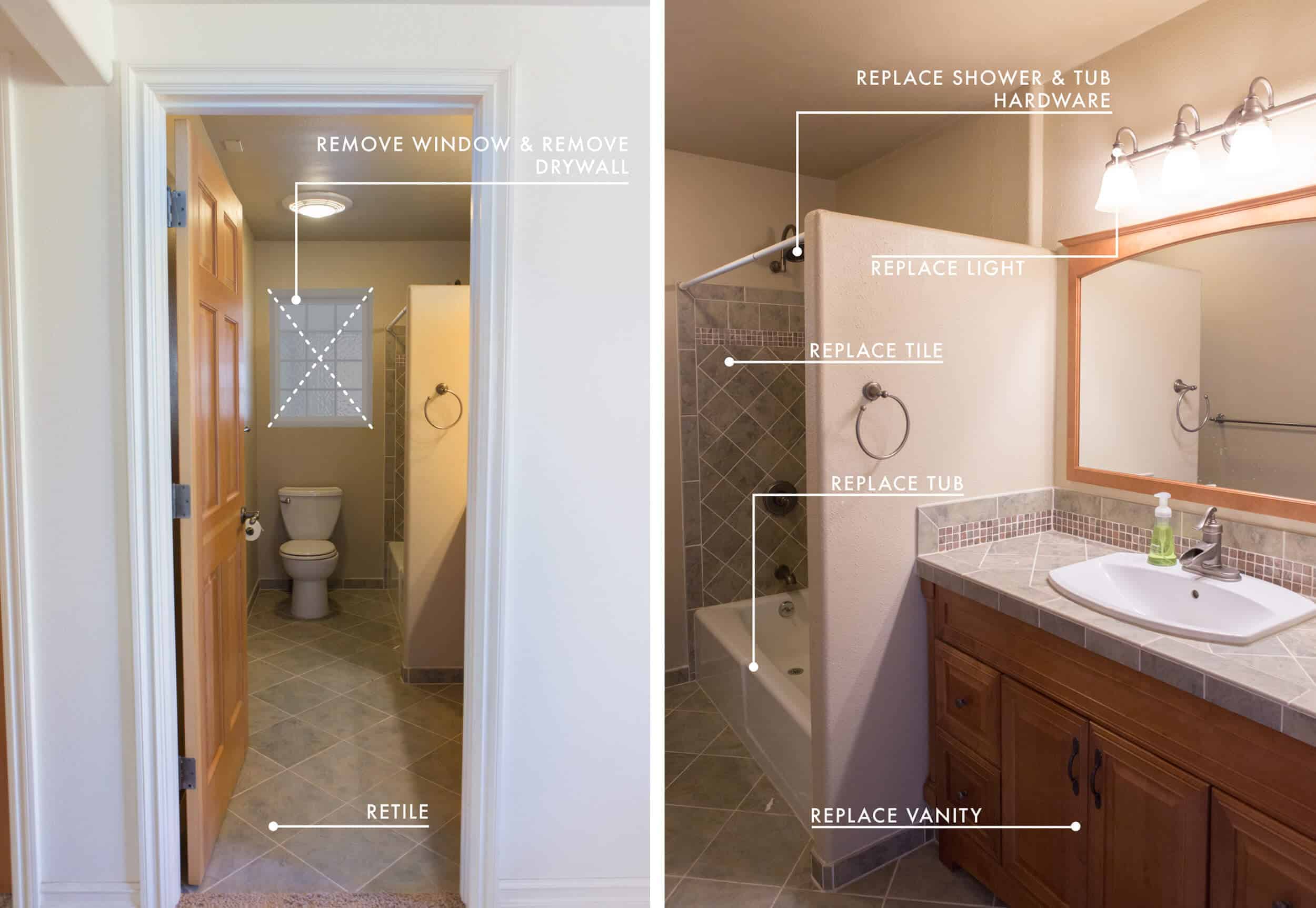 Emily Henderson Lake House Intro Before Plans Grid Downstairs Bathroom New3