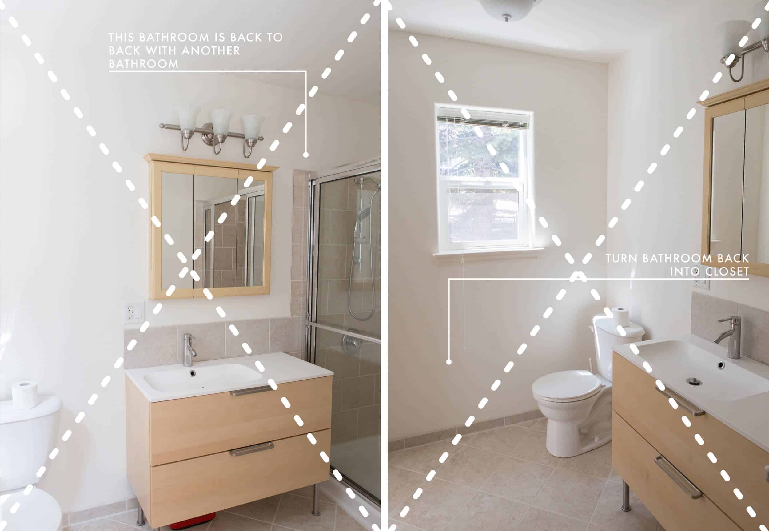Emily Henderson Lake House Intro Before Plans Grid Downstairs Guestroom Bathroom New 2