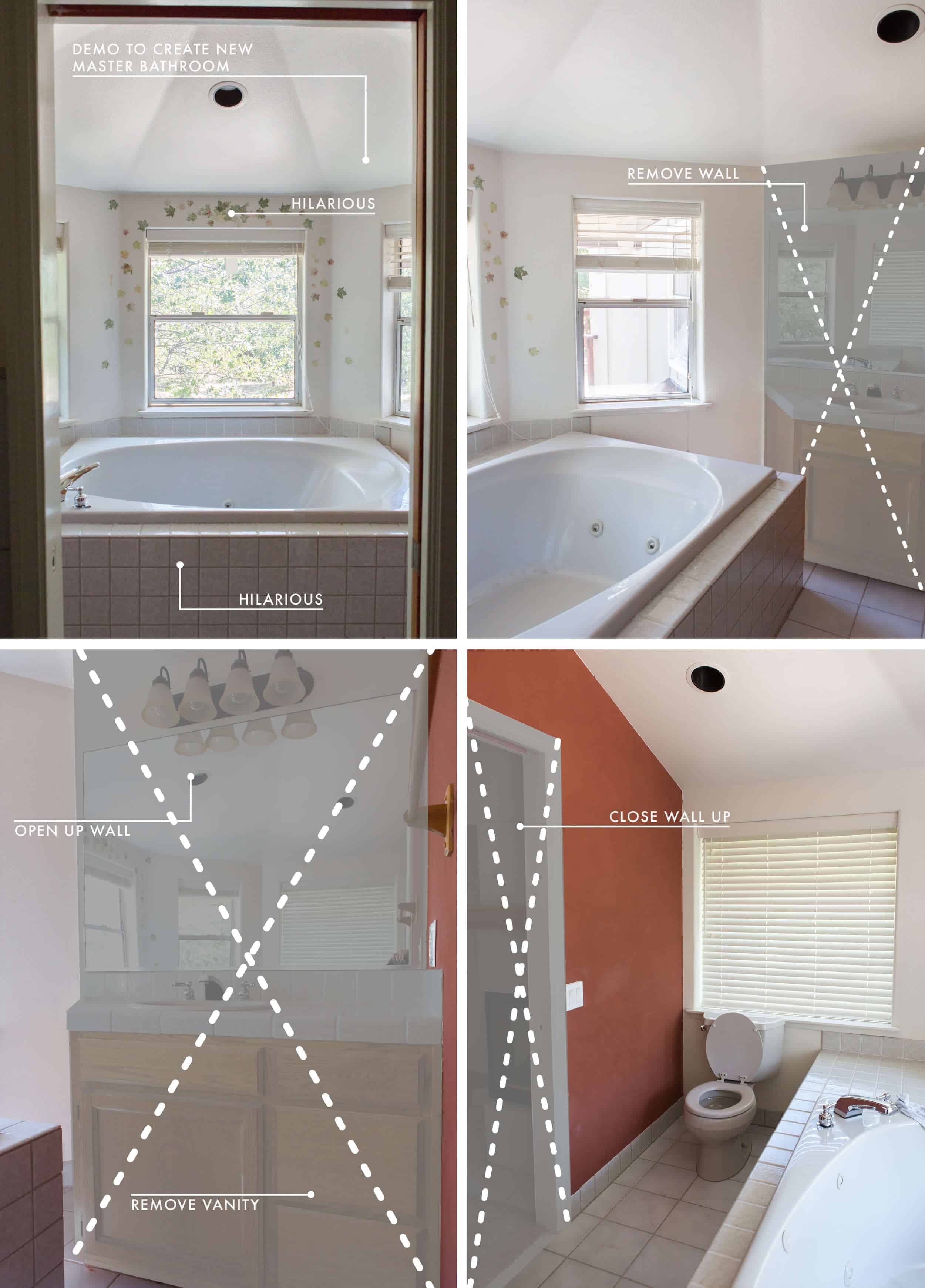 Emily Henderson Lake House Intro Before Plans Grid Master Bathroom New 2