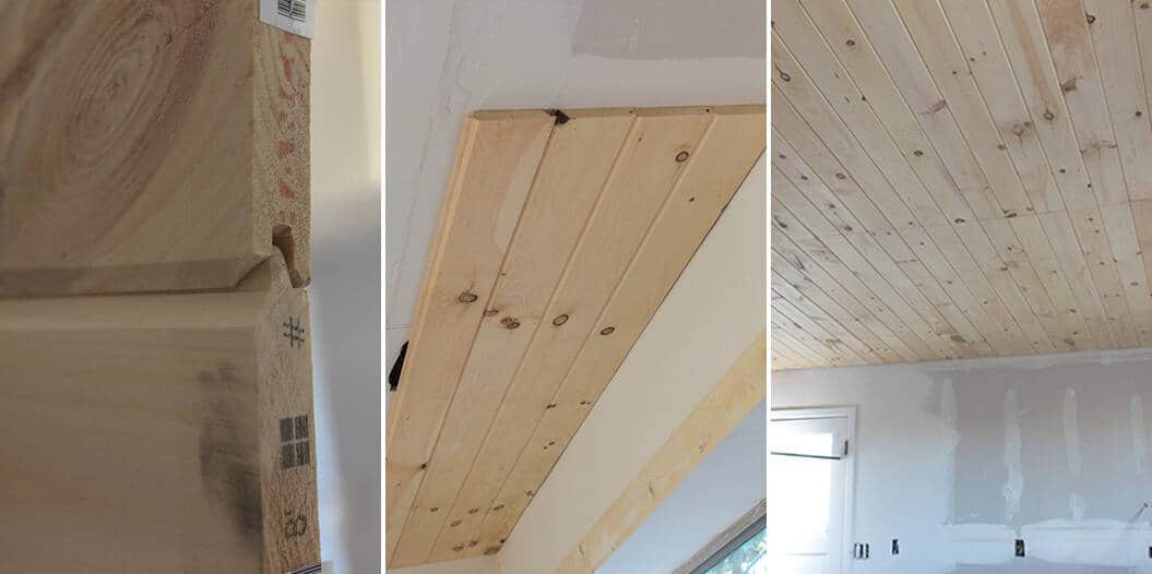 How To Add Character And Charm To Boring Architecture And Houses Half Ceiling Paneling V Groove Paneling Diy