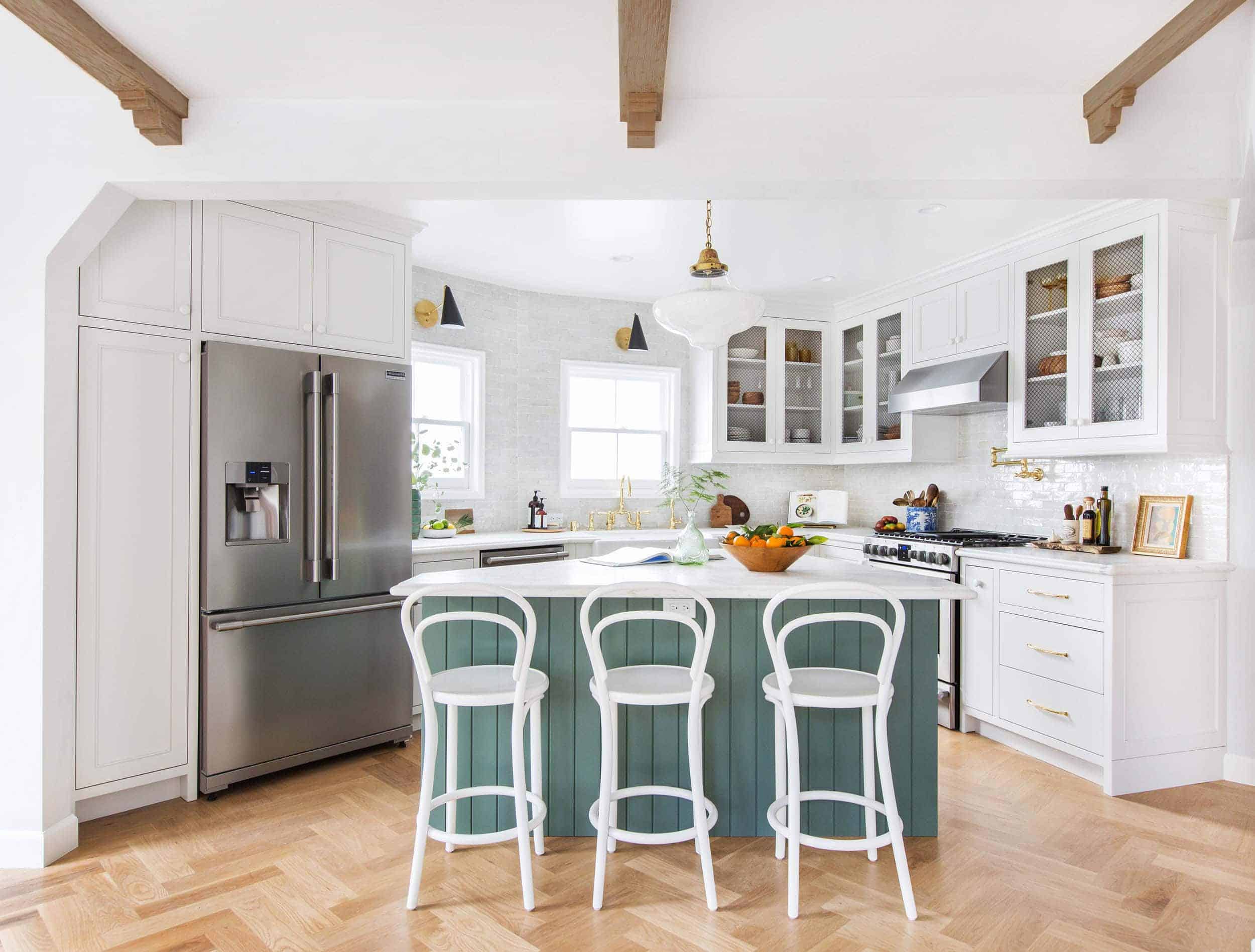 Modern English Cottage Tudor Kitchen Island 
