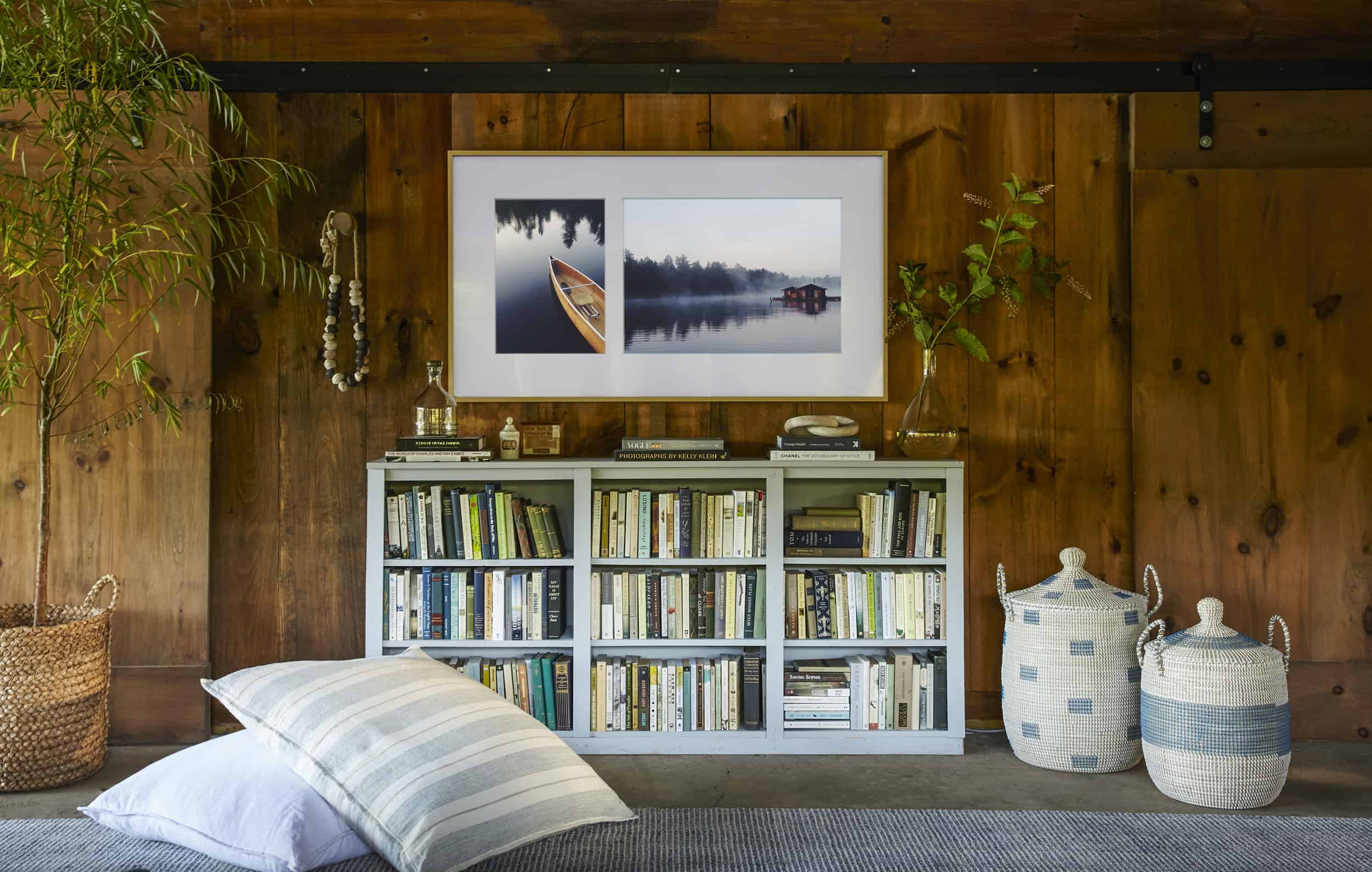 Emily Henderson Samsung The Frame Boathouse Renovation Makeover Lake House Country Rustic 2