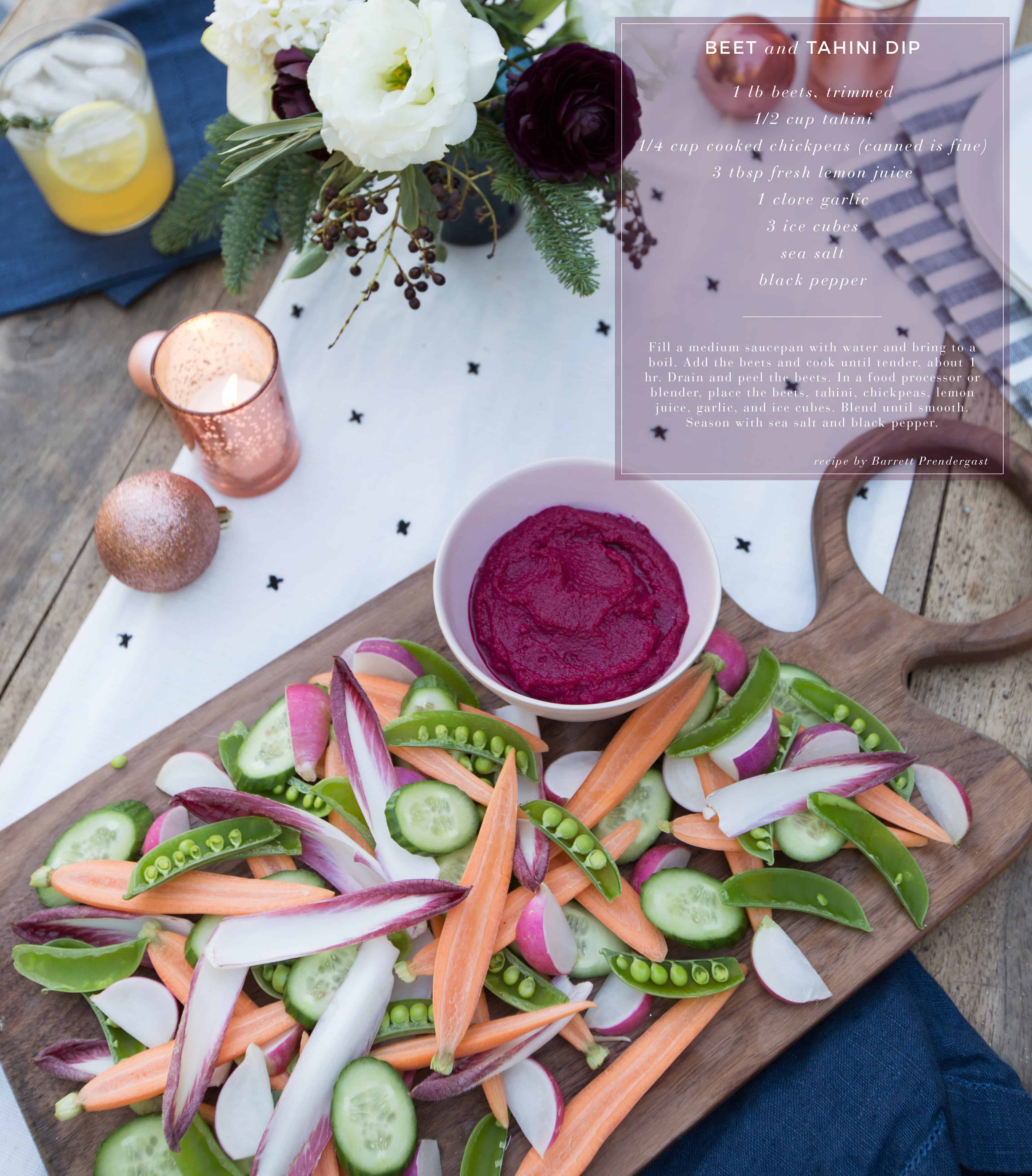 Emily Henderson Waverly Modern English Tudor Holiday Gathering Party Patio Recipe Beet Dip Recipe Card With Photo Name