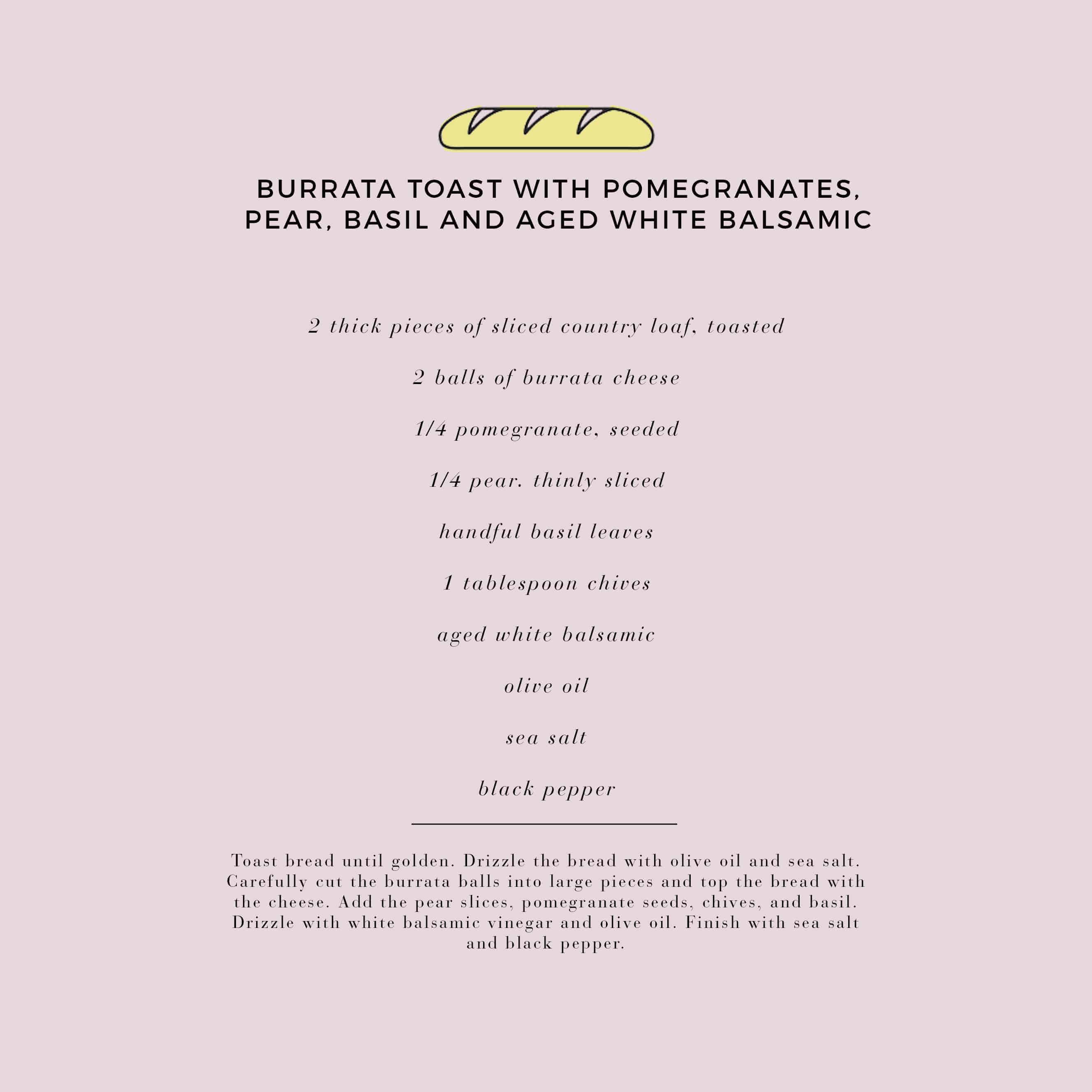 Emily Henderson Waverly Modern English Tudor Holiday Gathering Party Patio Recipe Burrata Toast Recipe Card
