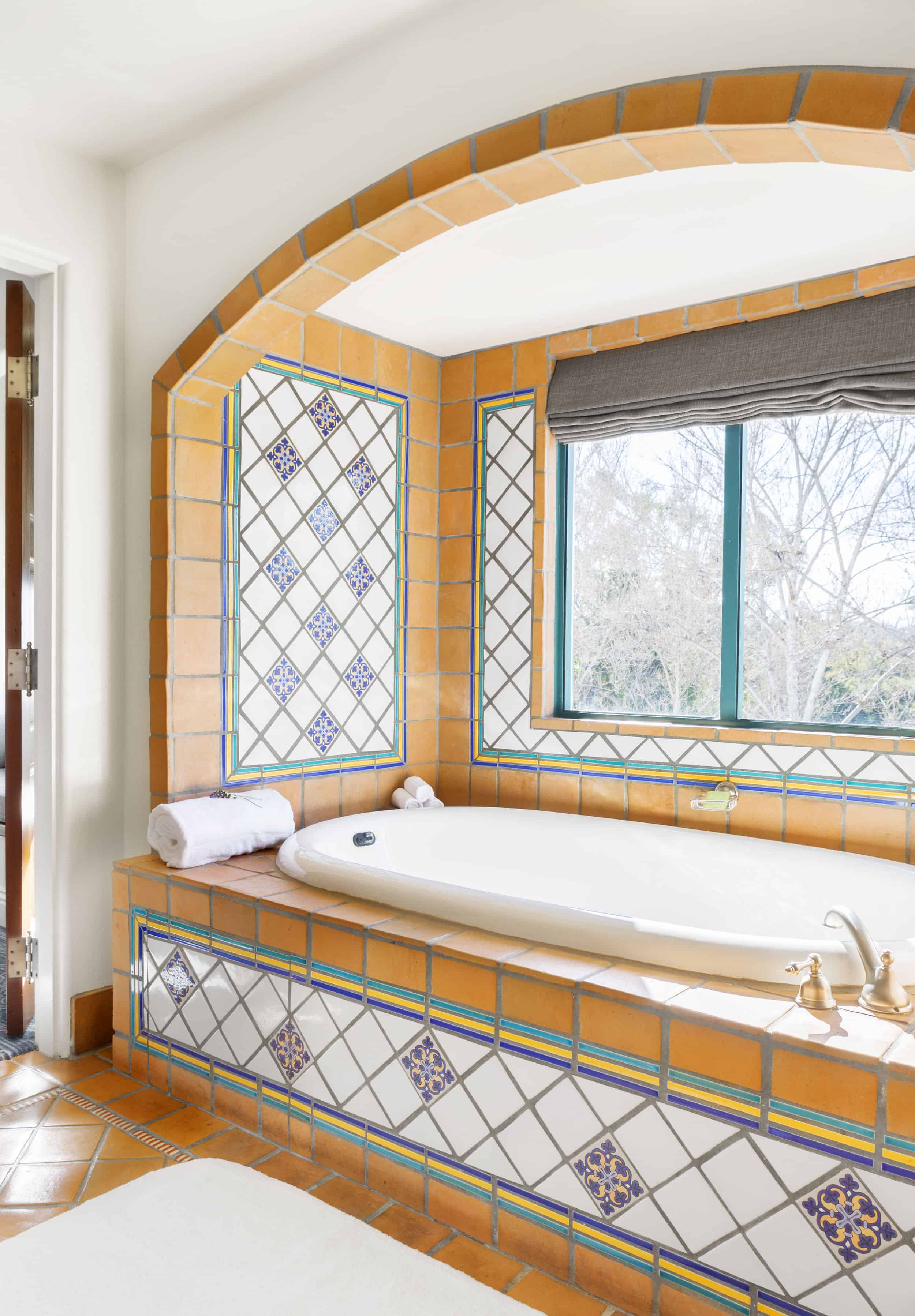Spanish Inspired Master Bathroom Terra Cotta Tiles