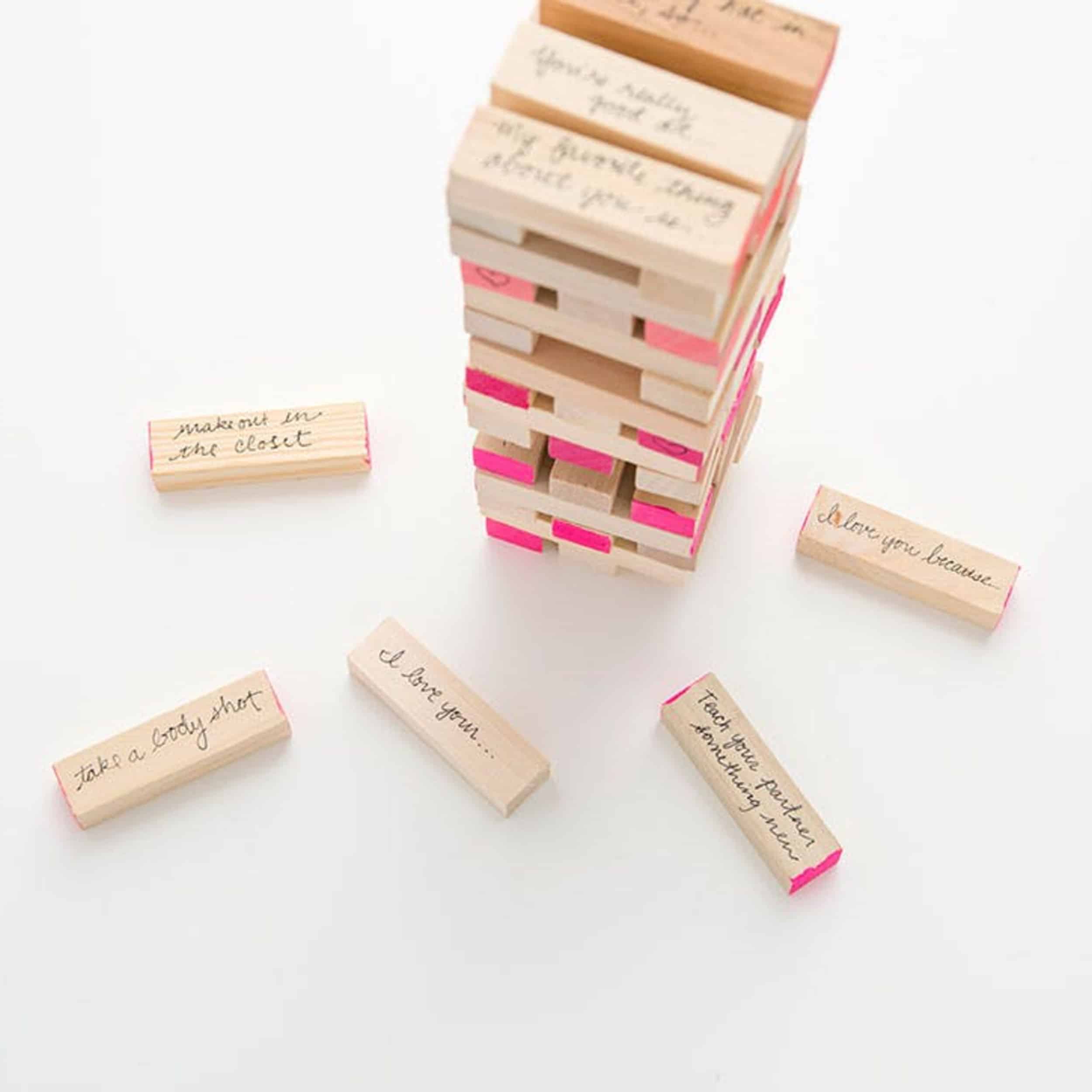 Valentines Day Heart Jenga Love Messages DIY Game