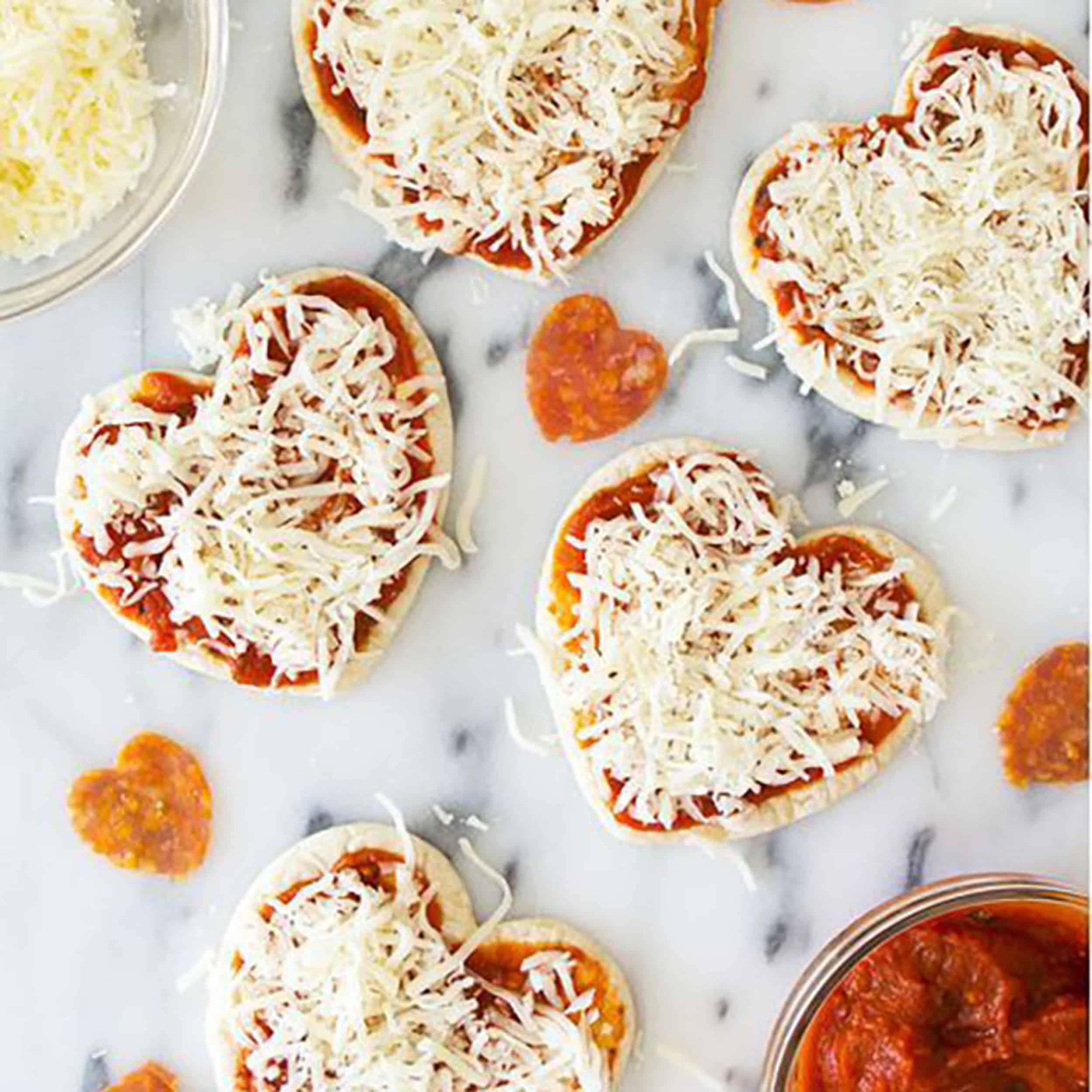 Valentines Day Diy Food Heart shaped pizzas dinner romantic easy