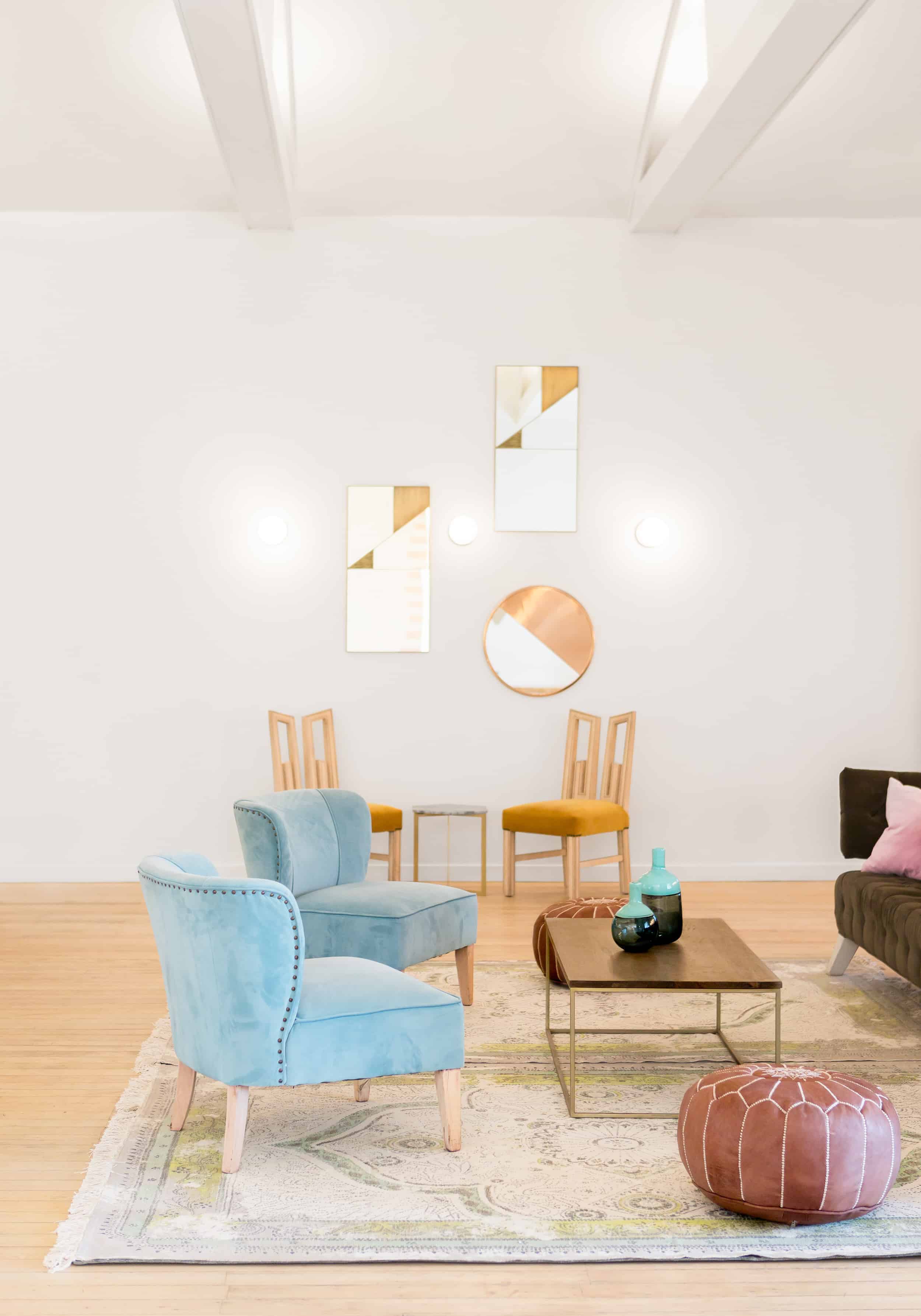 The Ruby Street Pastel Seating Area Mod Retro Living Room